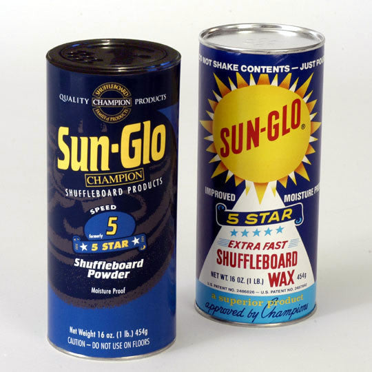 Sun Glo #5 High-Speed Shuffleboard Powder Wax - Premium Tournament-Grade Glide Compound for Professional & Recreational Shuffleboard Courts, Bars, and Game Rooms