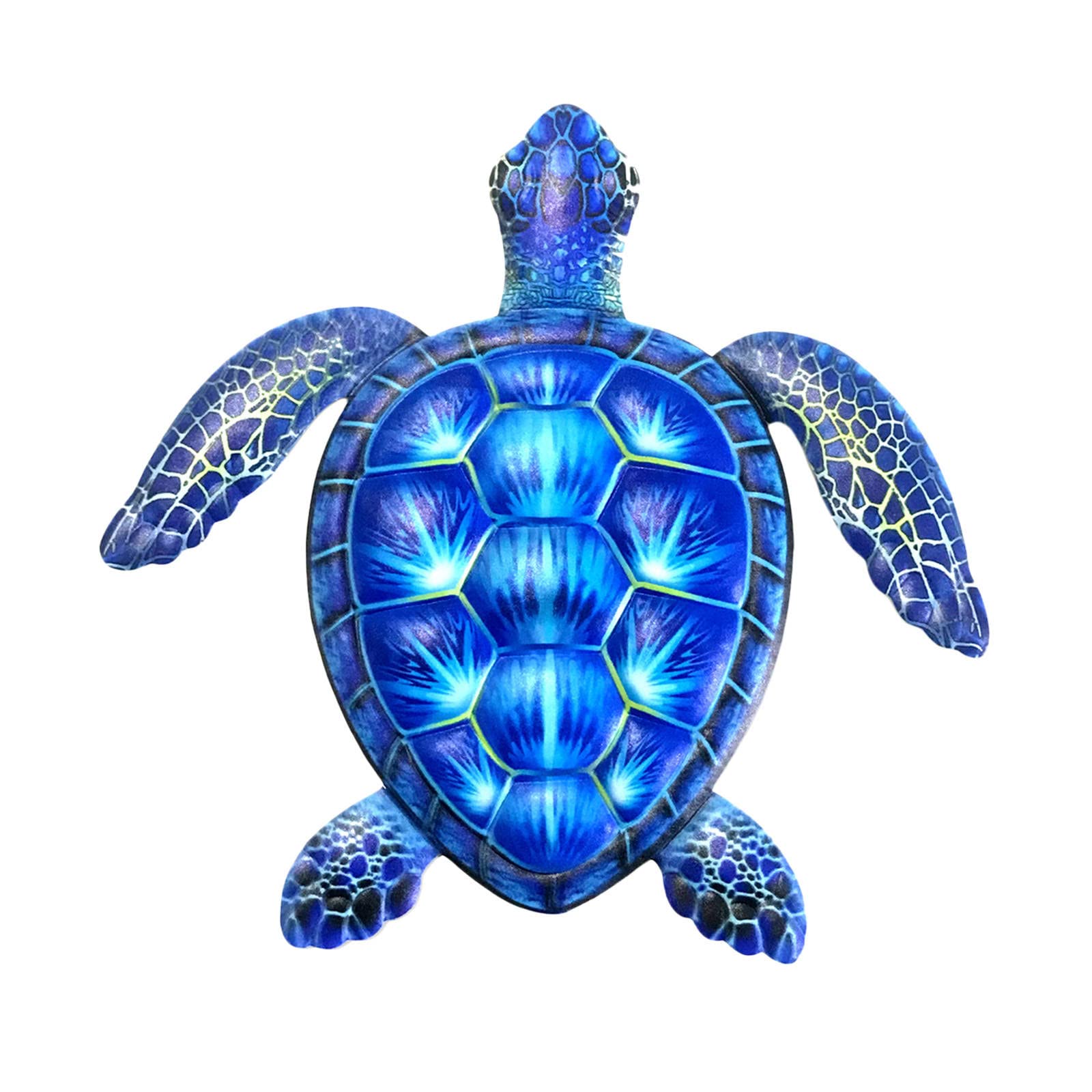 Baoblaze Handcrafted Wrought Iron Turtle Wall Art - Blue Metal Turtle Sculpture for Home & Garden Decor - Perfect for Living Room, Patio, and Outdoor Spaces