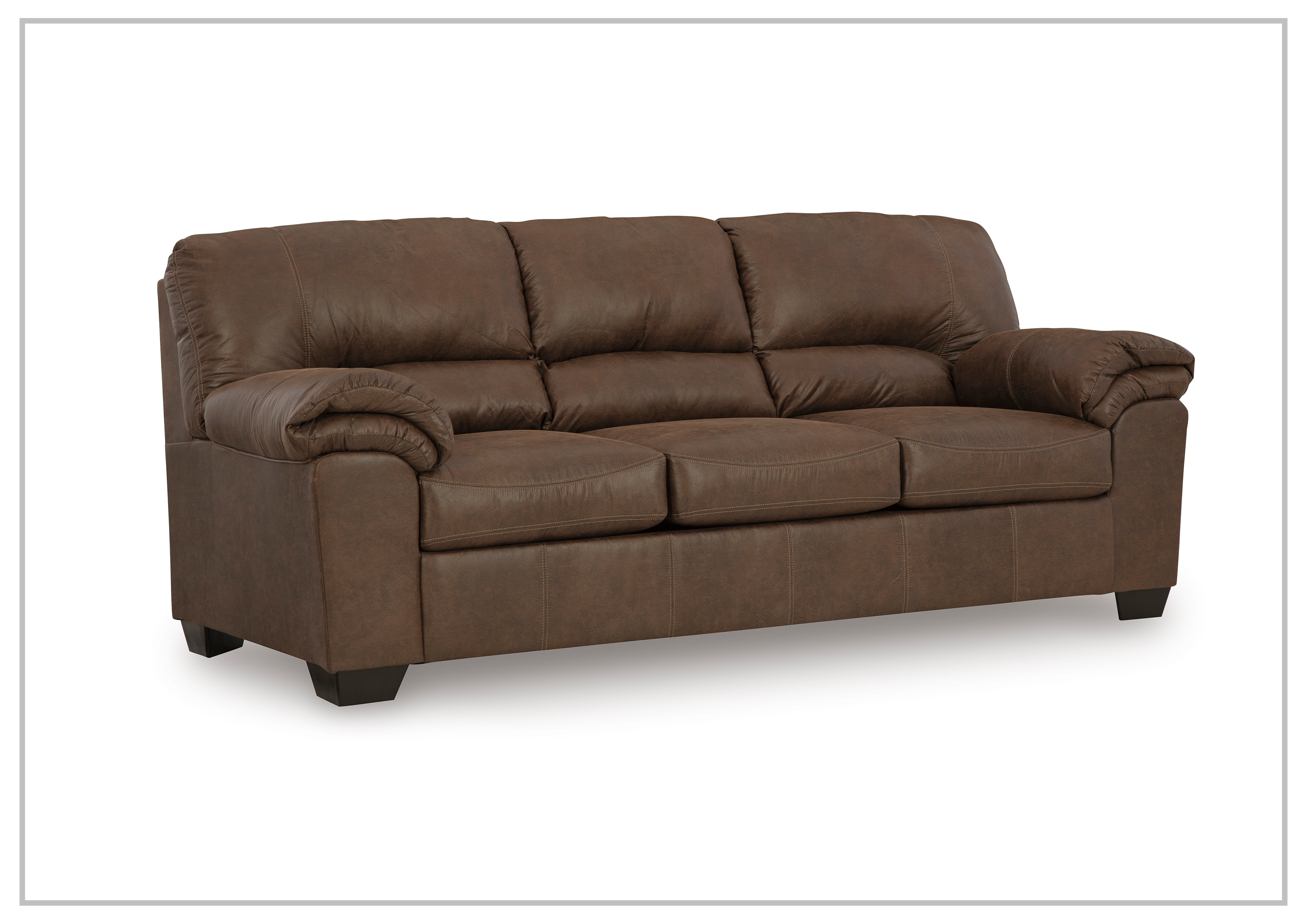 Gio Italia Bradford 3-Seater Faux Leather Sofa - Modern Living Room Furniture for Small Spaces, Comfortable PU Leather Couch for Apartments, Dorms & Home Offices