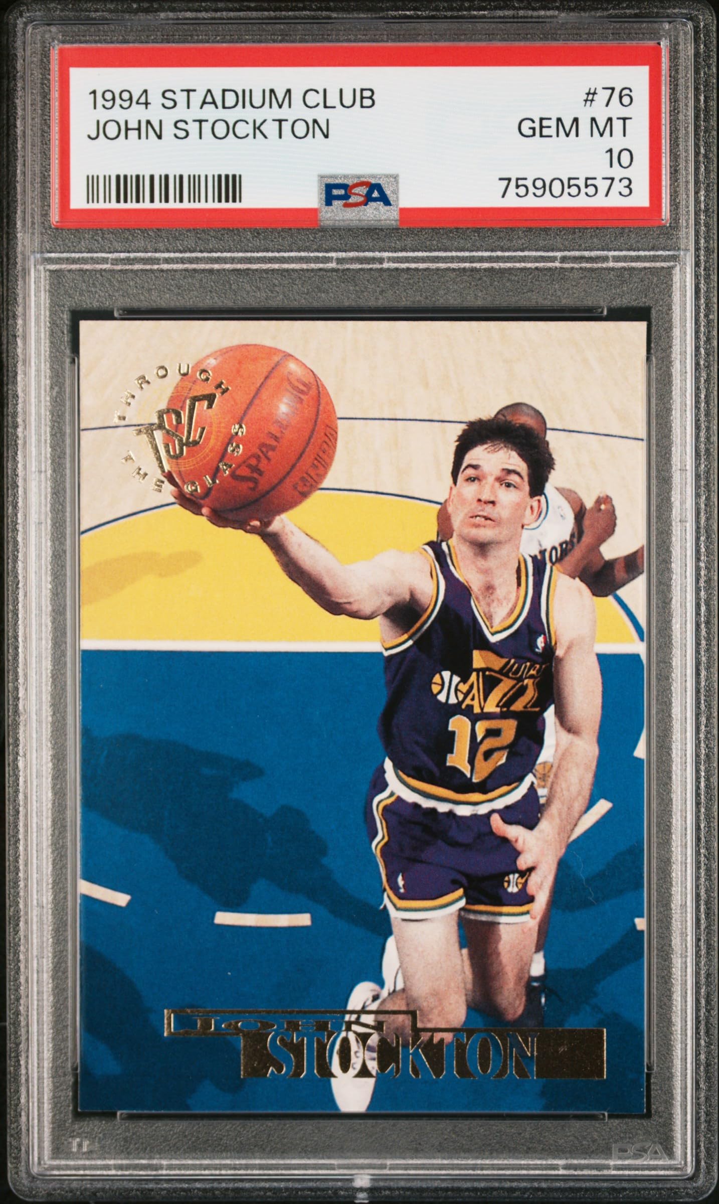 1994 Stadium Club John Stockton #76 Basketball Card PSA 10 Gem Mint - Perfect for NBA Memorabilia Collectors & Utah Jazz Fans