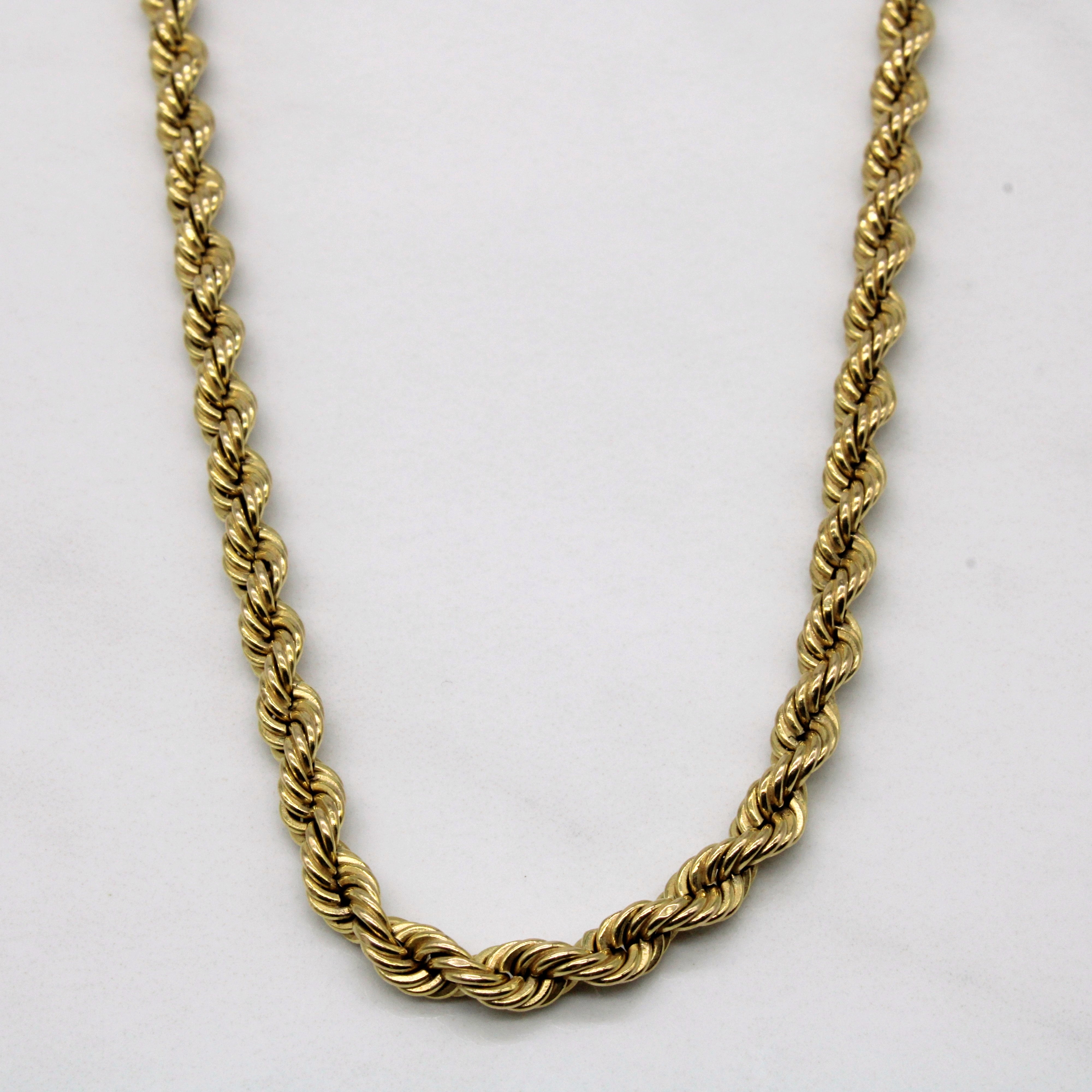 10K Yellow Gold Rope Chain Necklace 30 Inches - Durable & Stylish Jewelry for Men & Women - Perfect for Everyday Wear, Gifts & Special Occasions