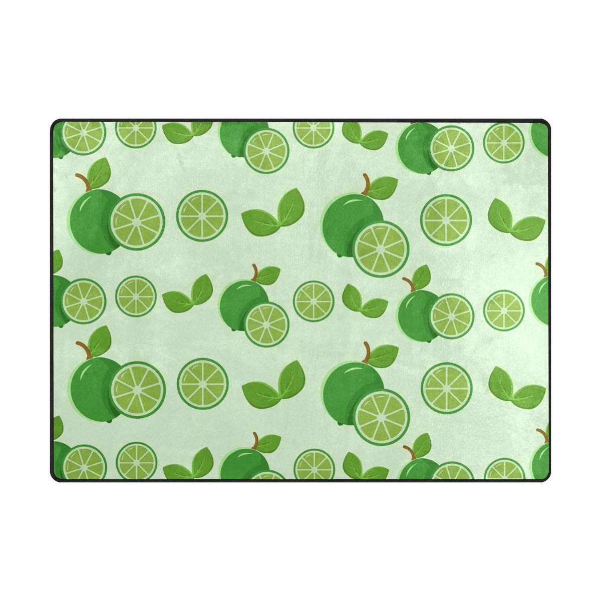 5x7 Washable Modern Area Rugs - Soft Green Lemon Leaf Design | Non-Slip Nursery Rug & Home Decor Carpet | Perfect for Living Room, Bedroom & Outdoor Use