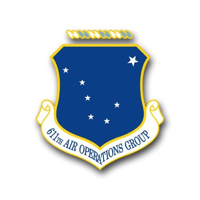 US Air Force 611th Air Operations Group Vinyl Decal Stickers - 3.8 Inch Military Emblem Set of 6 - Perfect for Laptops, Cars, Helmets & Military Gear Collection
