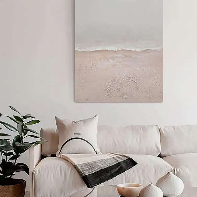 Ocean and Sky Painting #OS 018 - Handmade Canvas Wall Art for Home Decor, Office & Living Room - Serene Seascape Landscape Artwork