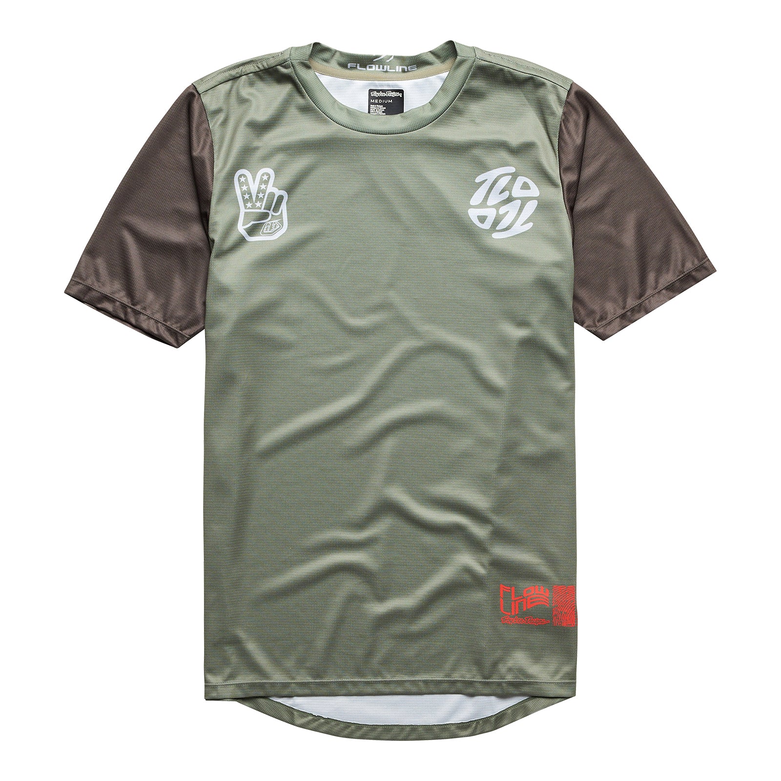 Youth Flowline SS Jersey Flipped Olive - Comfortable Short Sleeve Cycling Shirt for Men & Women - Perfect for Road Biking, Mountain Biking & Outdoor Sports