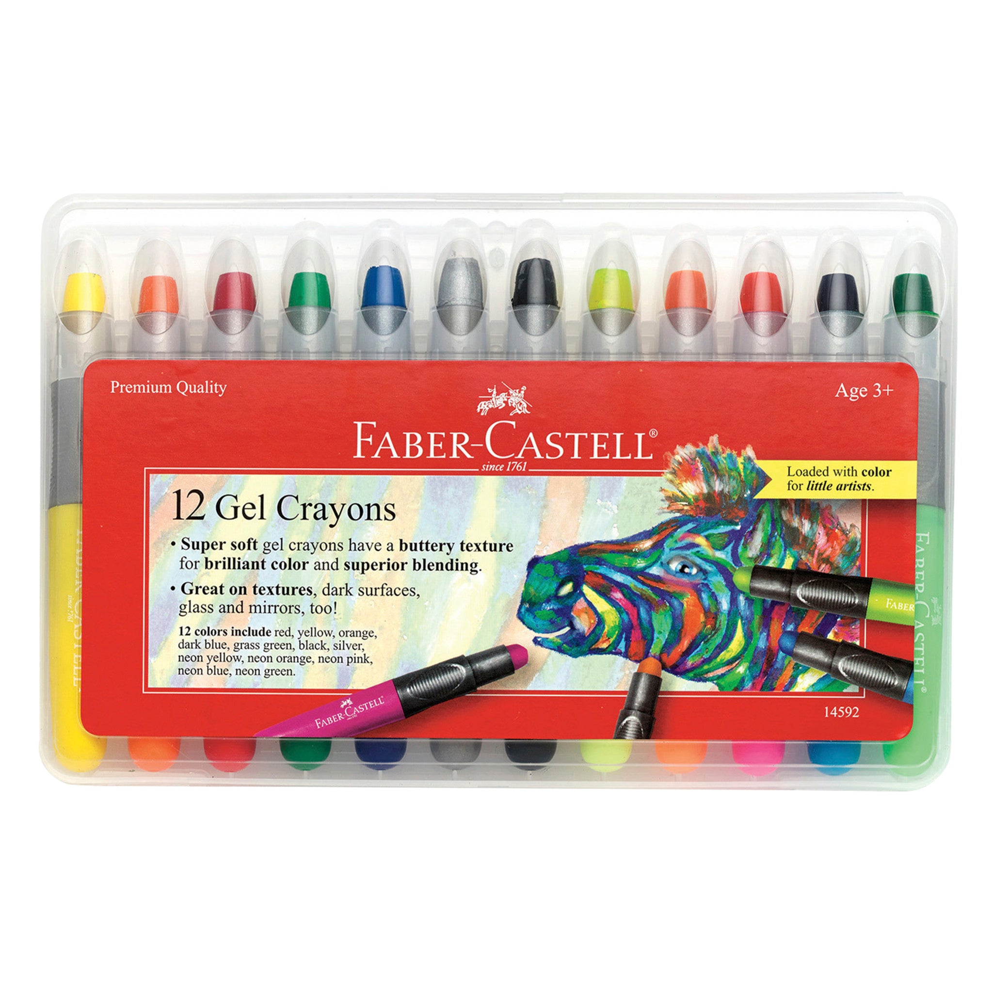 12 Pack Vibrant Gel Crayons with Durable Storage Case - Perfect for Kids Art Projects, School Supplies & Creative Coloring Activities #14592