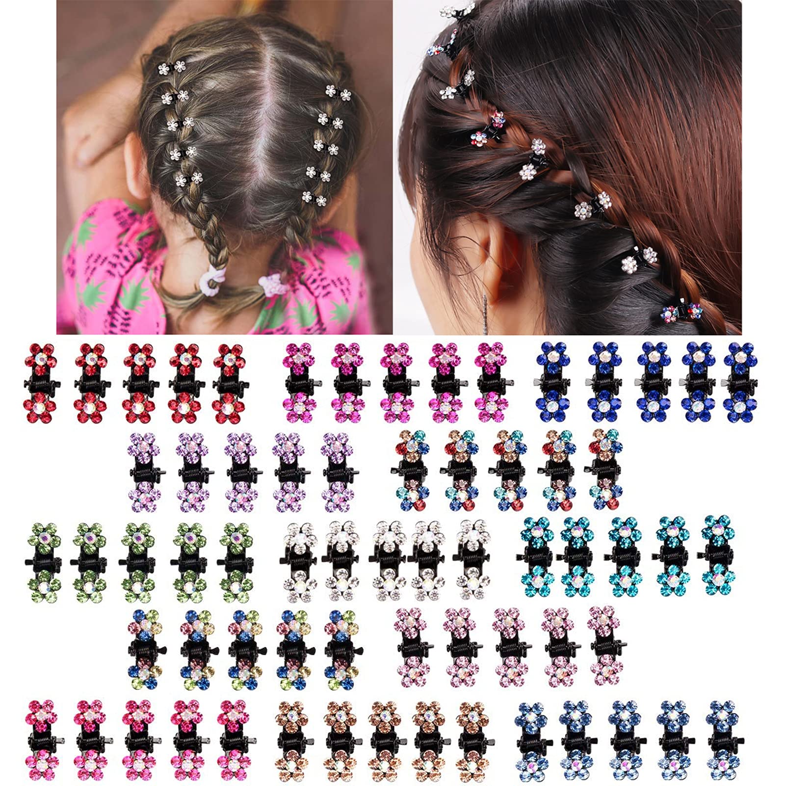 65pcs Mini Claw Hair Clips for Women & Girls - Mix Colors for Thin Hair & Bangs - Party & Daily Use