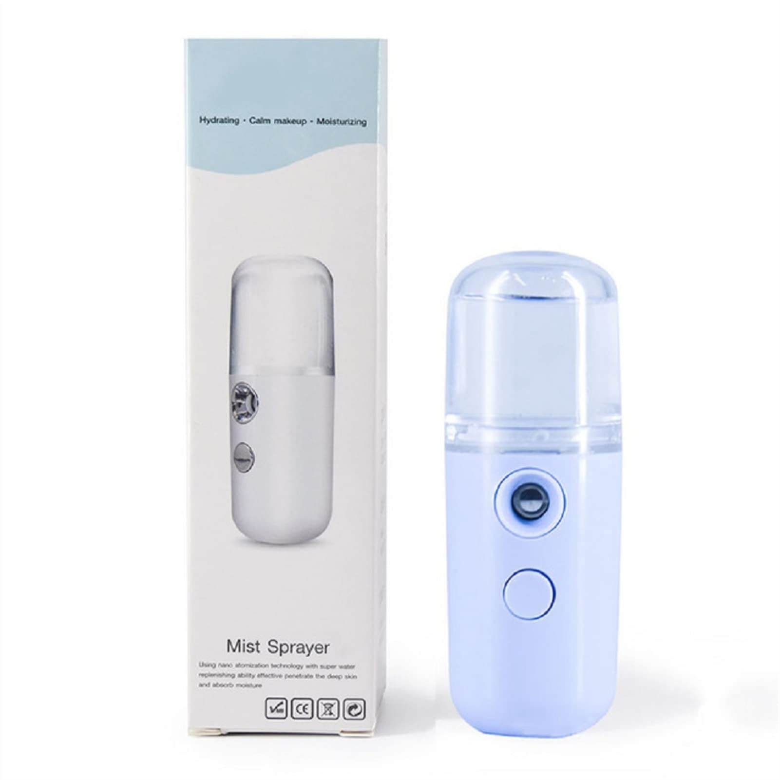 Rechargeable USB Facial Mist Sprayer & Humidifier - Portable Nebulizer for Skin Hydration, Face Steamer & Moisturizing Beauty Tool (Blue) | Perfect for Home Spa, Travel Skincare & Daily Beauty Routine