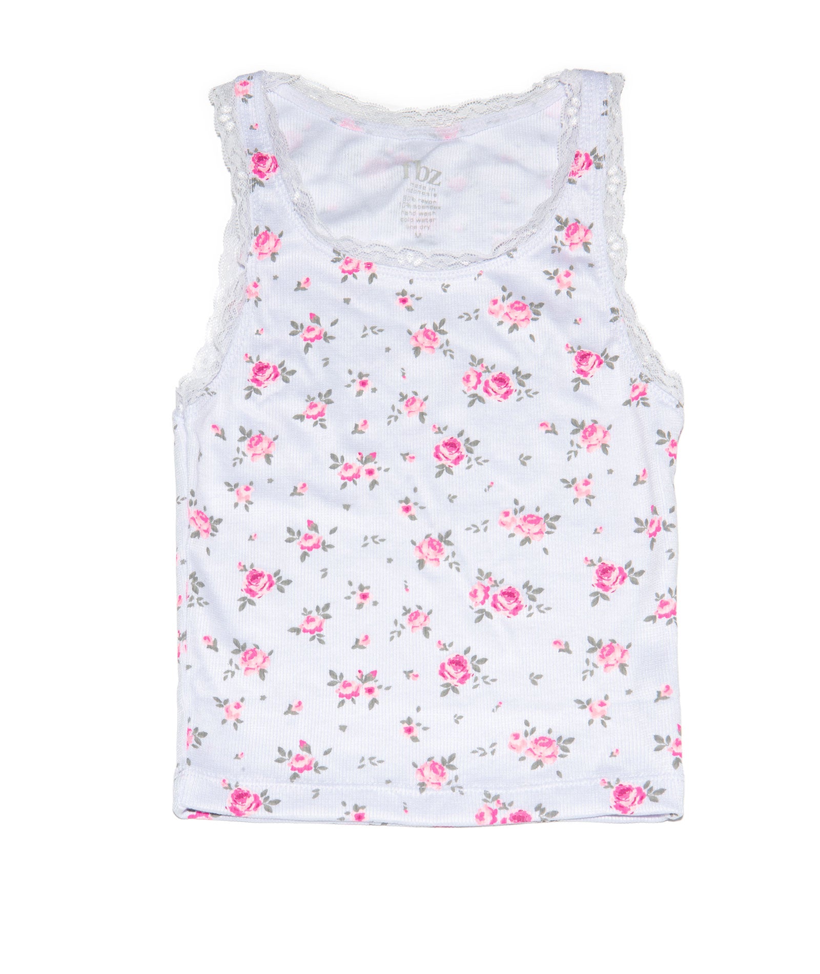 FBZ Girls Millie Pink Liberty Lace Tank Top - Floral Lace Summer Camisole for Toddler Girls - Perfect for Parties, Photos & Everyday Wear