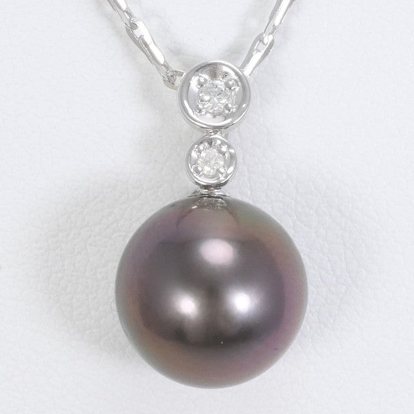18K White Gold Pearl Diamond Necklace for Women - Elegant Bridal Jewelry, Anniversary Gift, Wedding Party Accessories