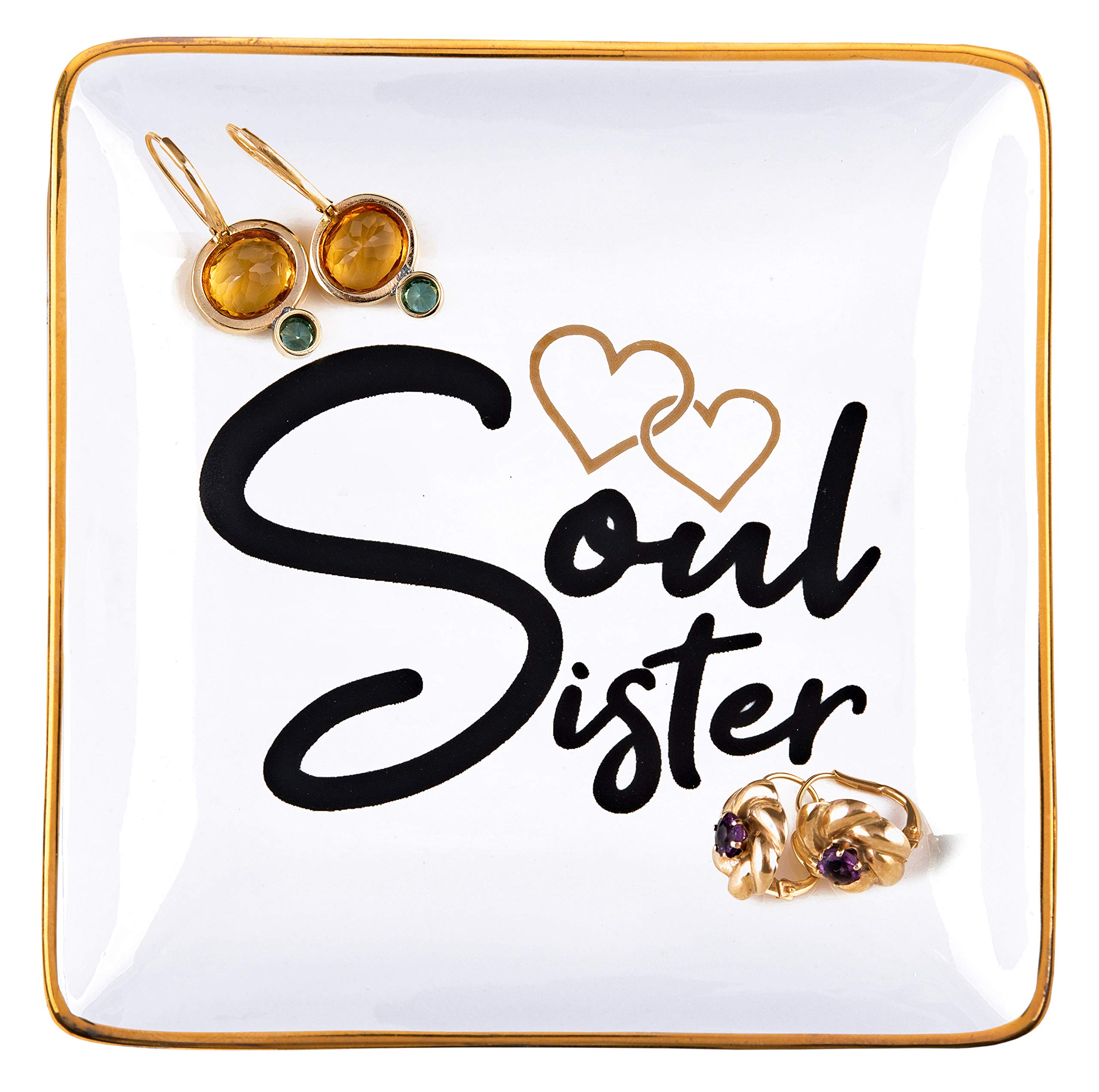 RELISSA Best Friend Gifts for Women - Elegant Jewelry Trinket Dish for Soul Sisters | Thoughtful Birthday, Valentine's Day & Friendship Presents | Perfect for Bedroom Vanity, Office Desk & Gift Giving Occasions
