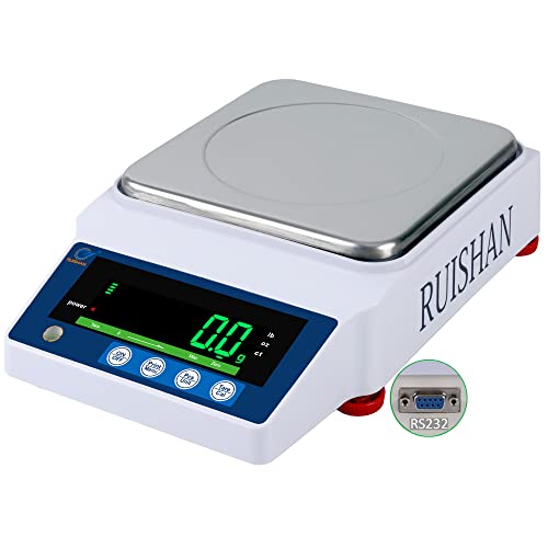 RUISHAN 10kg x 0.1g Precision Digital Lab Scale - High Accuracy Scientific Balance for Jewelry, Gold, Grains, Powder | Industrial & Laboratory Weighing & Counting | Perfect for Pharmacies, Schools, Kitchens & Small Businesses