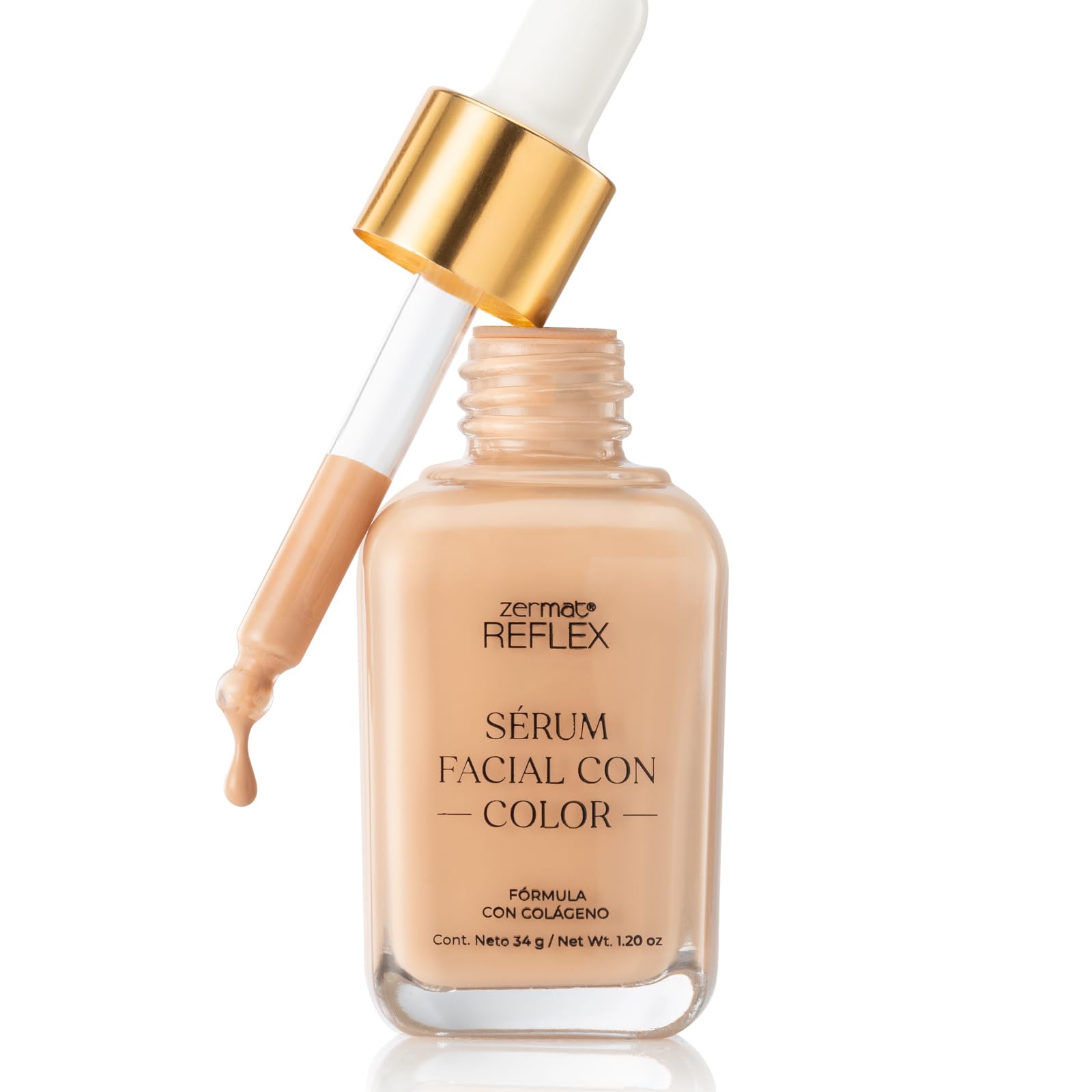 Zermat Eleganzza Reflex Almond Facial Serum with Color - 1.20 Oz | Hydrating & Brightening Face Treatment for Day & Night Use