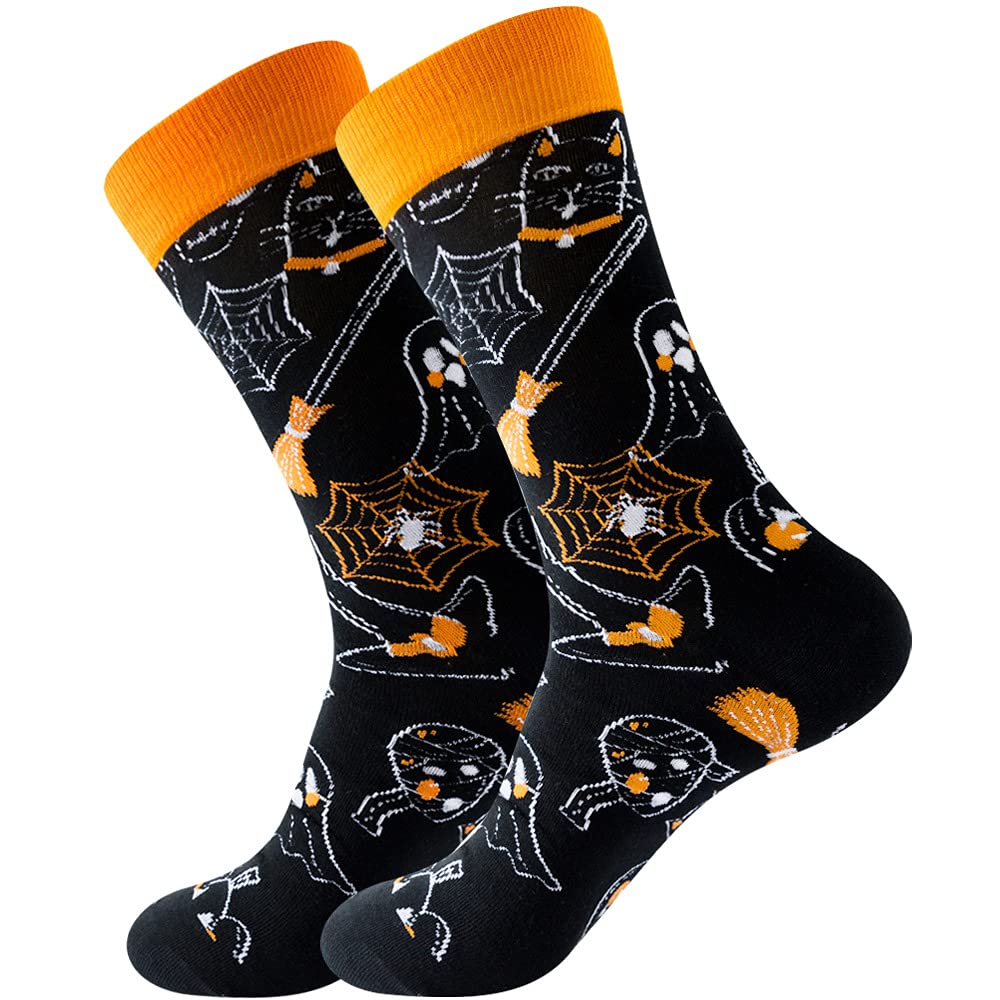 Halloween Skeleton Alien Socks for Men & Women - Cozy Autumn Winter Tube Socks with Pumpkin Monster Design | Perfect for Costume Parties, Cosplay & Seasonal Outfits