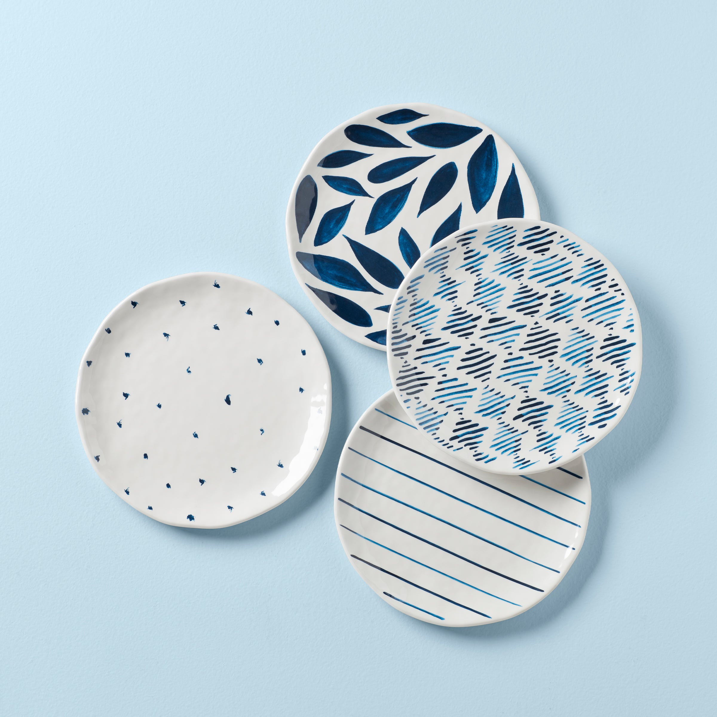 Blue Bay Melamine Dinner Plates Set of 4 - Durable & Stylish Accent Plates for Outdoor Dining, Picnics, and Party Decor - BPA-Free Dishware for Everyday Use