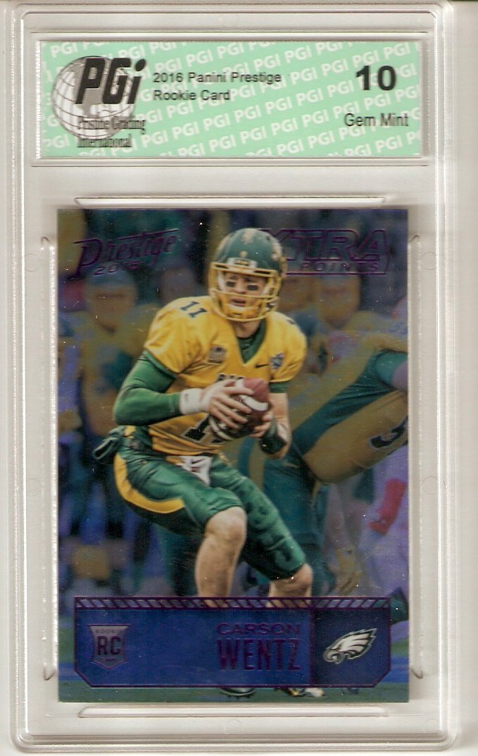 2016 Panini Prestige Carson Wentz #202 Xtra Points Rookie Card PGI 10 - Limited Edition of 100 - Perfect for NFL Collectors and Philadelphia Eagles Fans