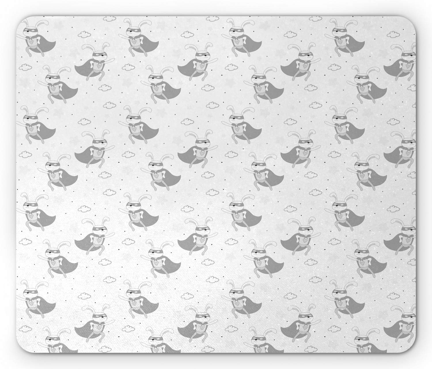 Ambesonne Cartoon Mouse Pad - Superhero Rabbit Character Fighting Animal Comic Design, Non-Slip Rubber Base, Standard Size (9.25