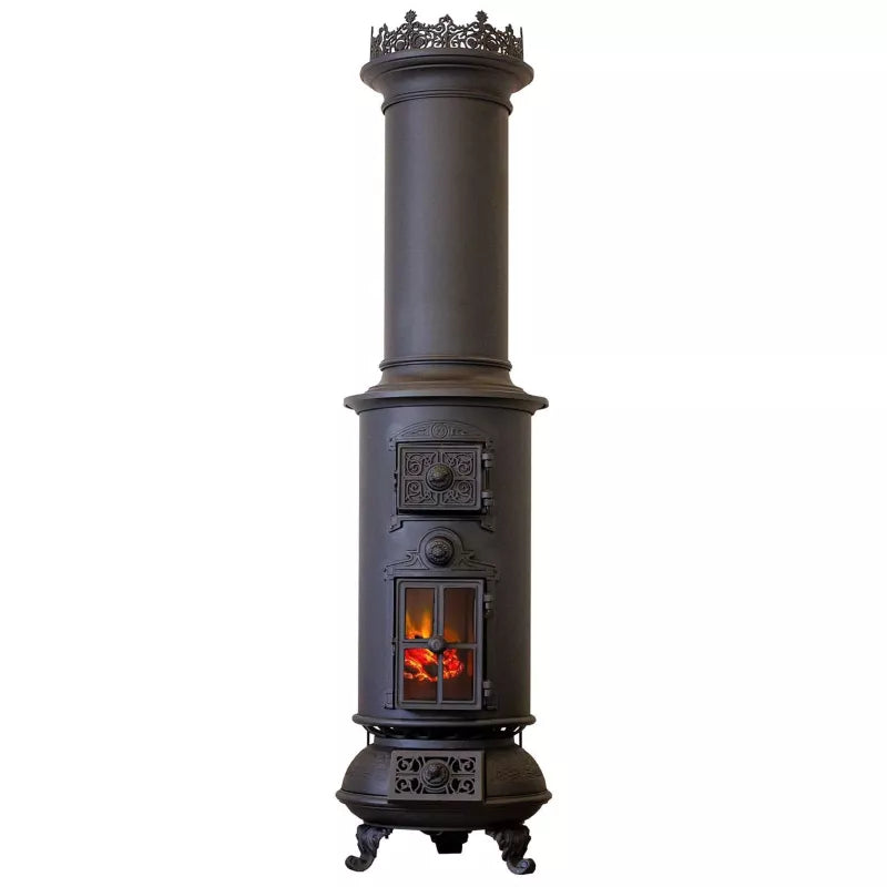 Westbo Classic Black Electric Cast Iron Fireplace - Cozy Indoor Heating for Living Rooms & Bedrooms