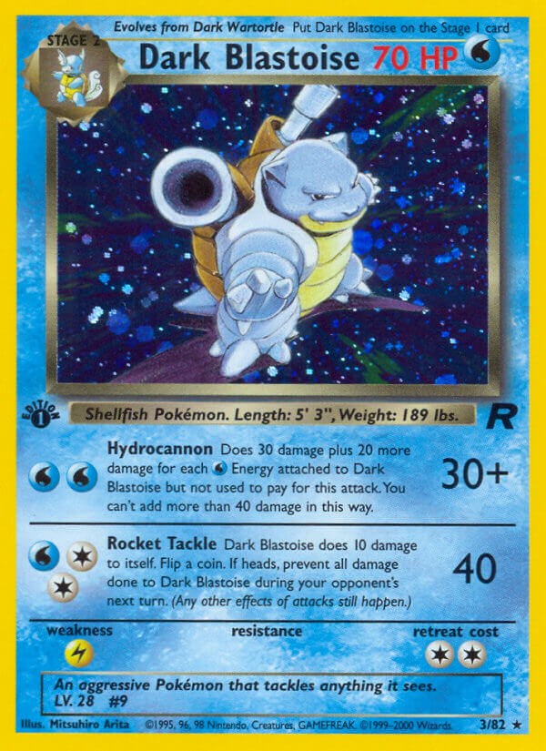 Dark Blastoise Pokemon Trading Card (3/82) - Rare Collectible for Battles & Trading