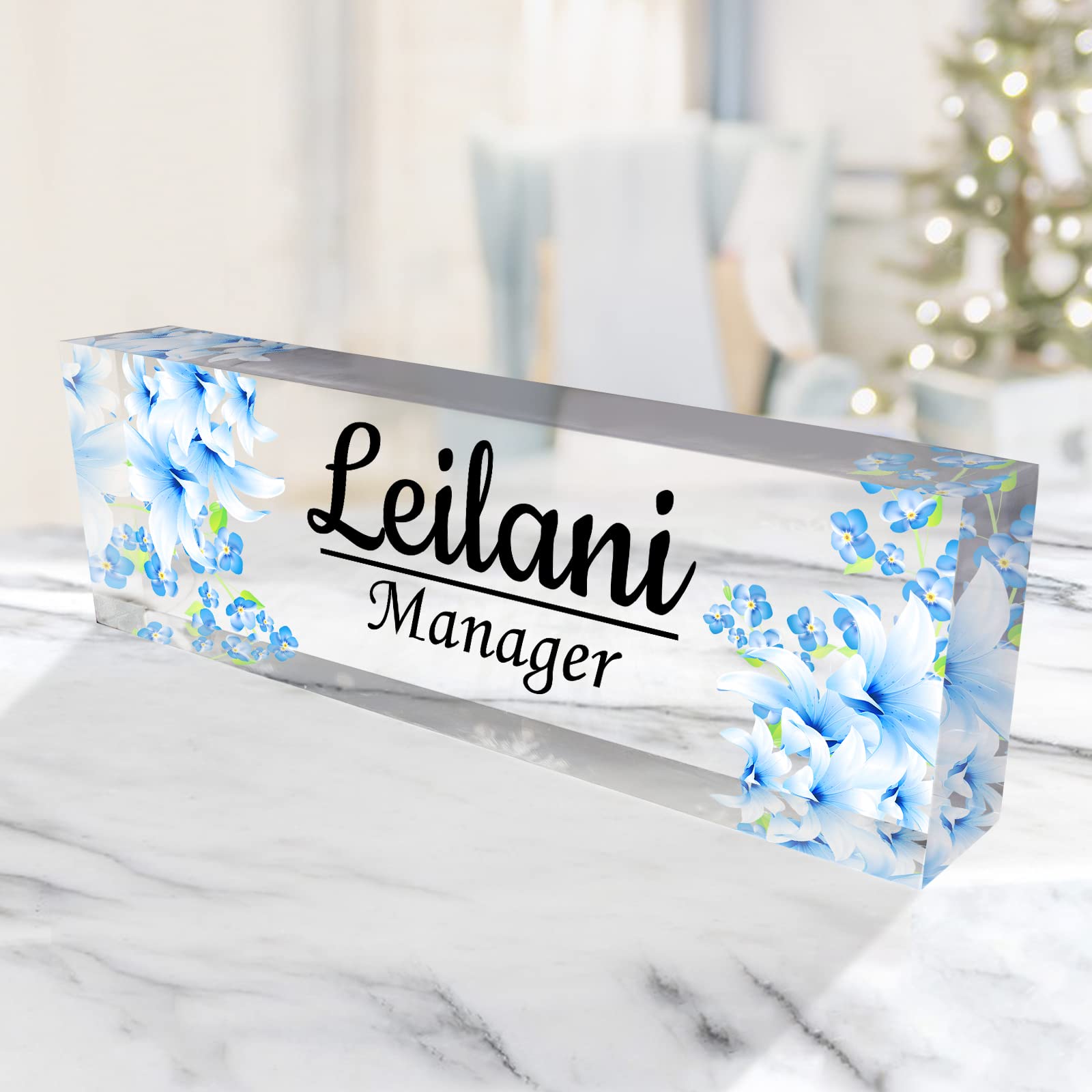 Custom Personalized Office Desk Name Plate - High Resolution 3D Effect Acrylic Nameplate for Professional Workspace Decor | Perfect Desk Accessory for Executives, Reception & Home Office