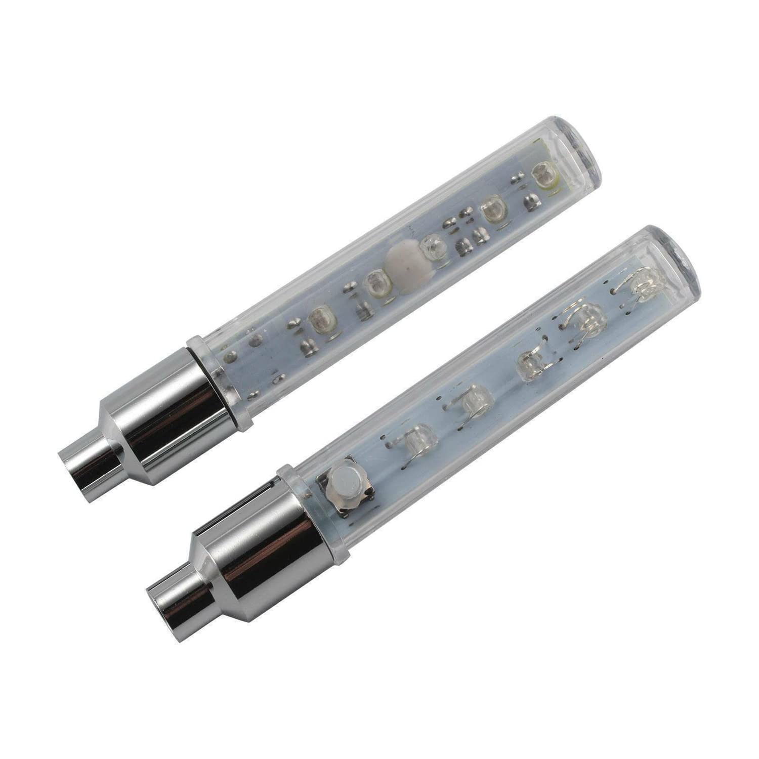 ZGBQ 2PCS LED Bike Wheel Lights - Waterproof Tire Valve Lamp for Bicycle Motorcycle Car, Rechargeable Spoke Flash Lights with Internal Battery, Perfect for Night Riding Safety and Outdoor Cycling Decor