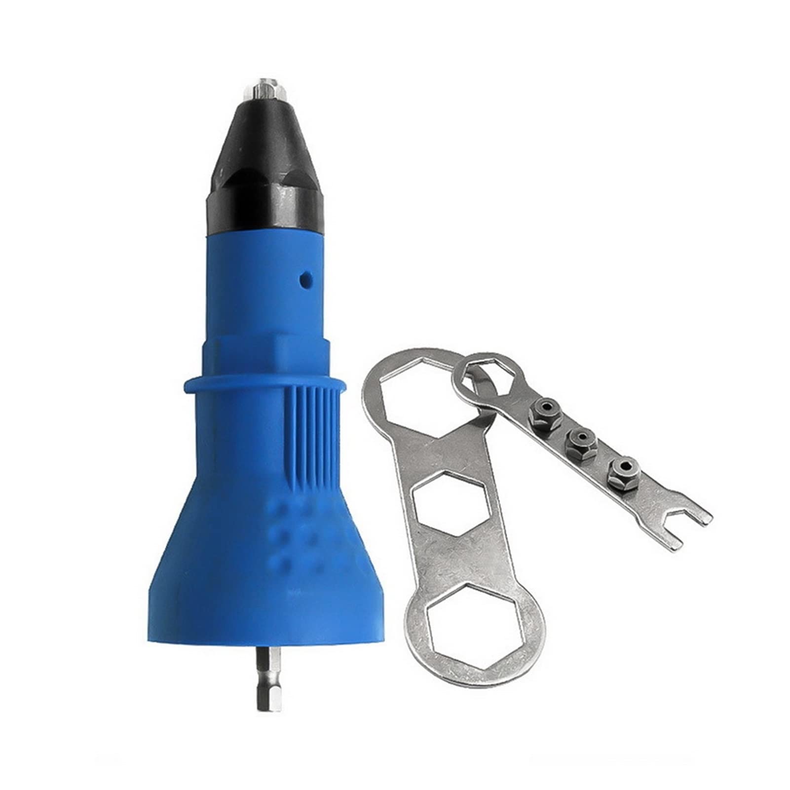 LSXLSD Electric Rivet Nut Gun - Cordless Drill Riveting Tool Kit with Manual Riveter & Rivnut Adaptor (Blue) - Perfect for Automotive, Metalworking, and DIY Home Projects