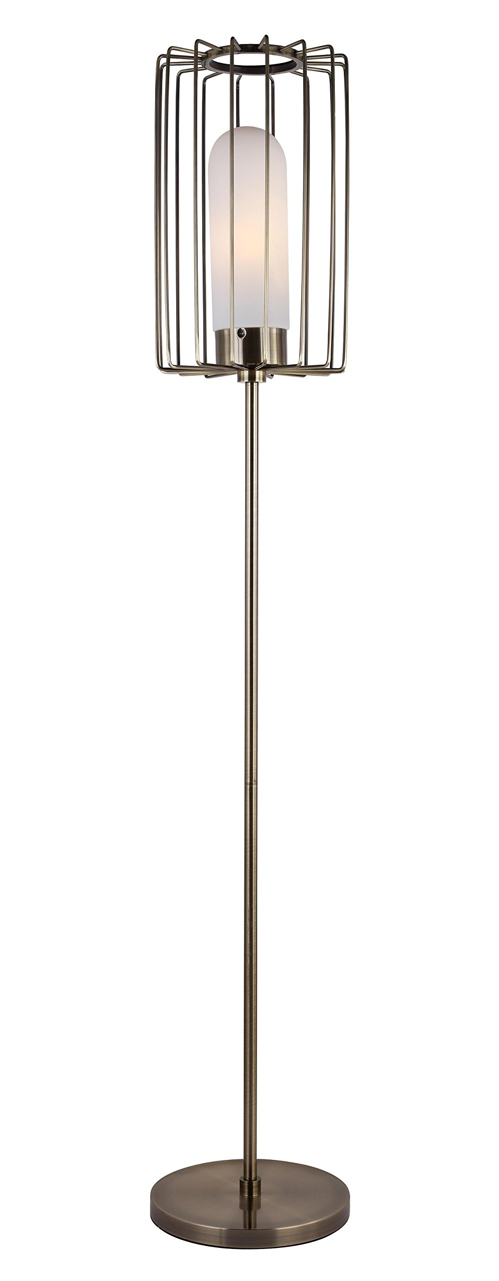 19375CBRLE Tanner Brass Floor Lamp - Modern Adjustable Standing Light for Living Room, Bedroom, or Office Decor