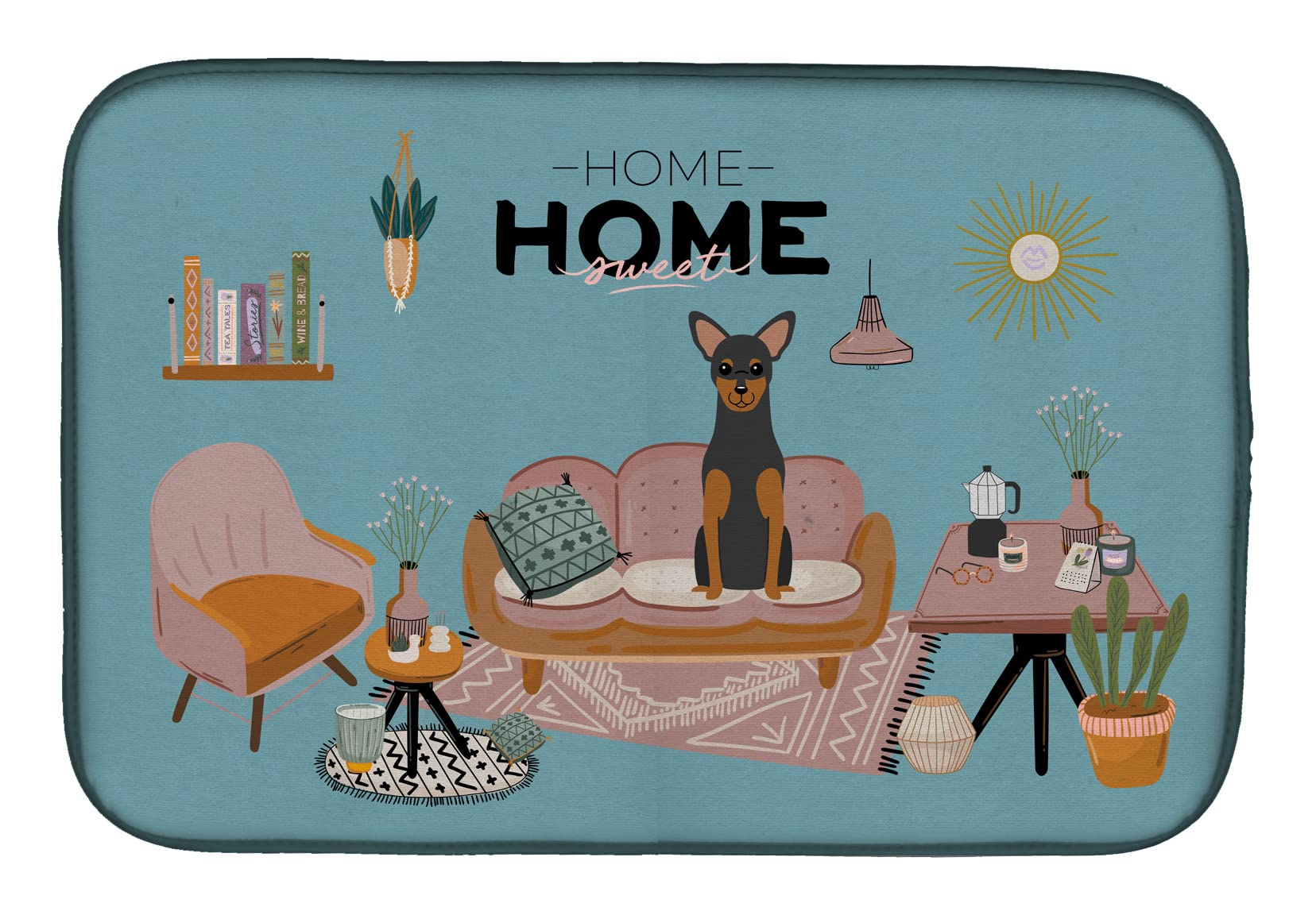 Manchester Terrier Dish Drying Mat - Absorbent Kitchen Counter Pad for Home Use, 14x21