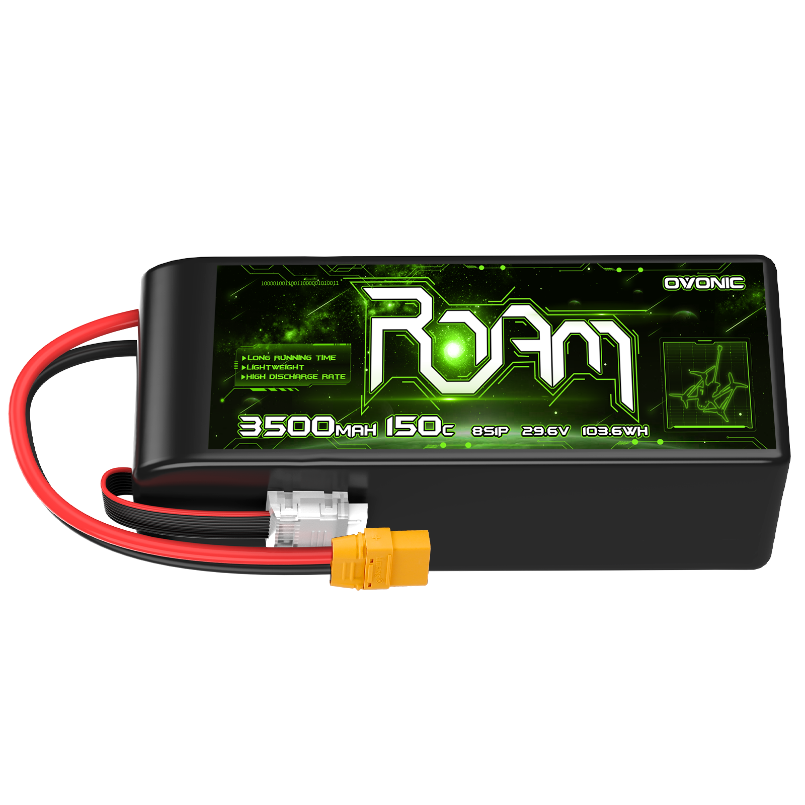 Ovonic Roam Series 8S Lipo Battery 3500mAh 29.6V 150C High Performance RC Battery with XT90 Plug - Perfect for 8S Cinelifter Drones, Multirotor X Class Airplanes & Long Range FPV Racing