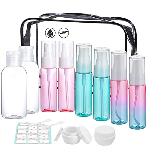 TSA Approved Leak Proof Travel Bottles Set - Empty Travel Size Containers for Toiletries, Lotion, Shampoo & Conditioner | Perfect for Airplane Carry-on, Gym & Vacation Essentials