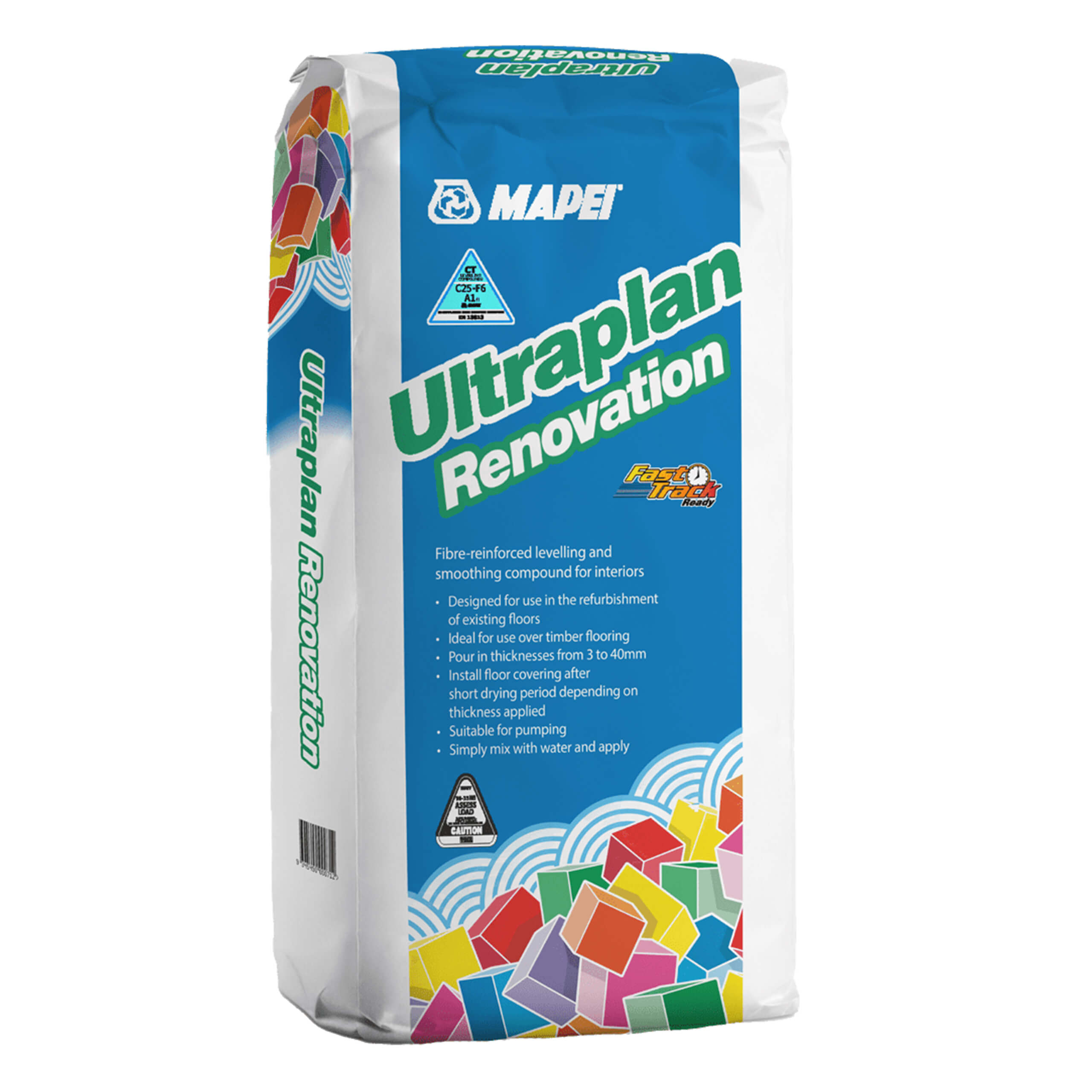 Mapei Ultraplan Renovation Self-Leveling Underlayment - Fast-Drying Floor Leveling Compound for Concrete & Wood Subfloors - Perfect for Home Renovation, Basement Flooring & Commercial Spaces