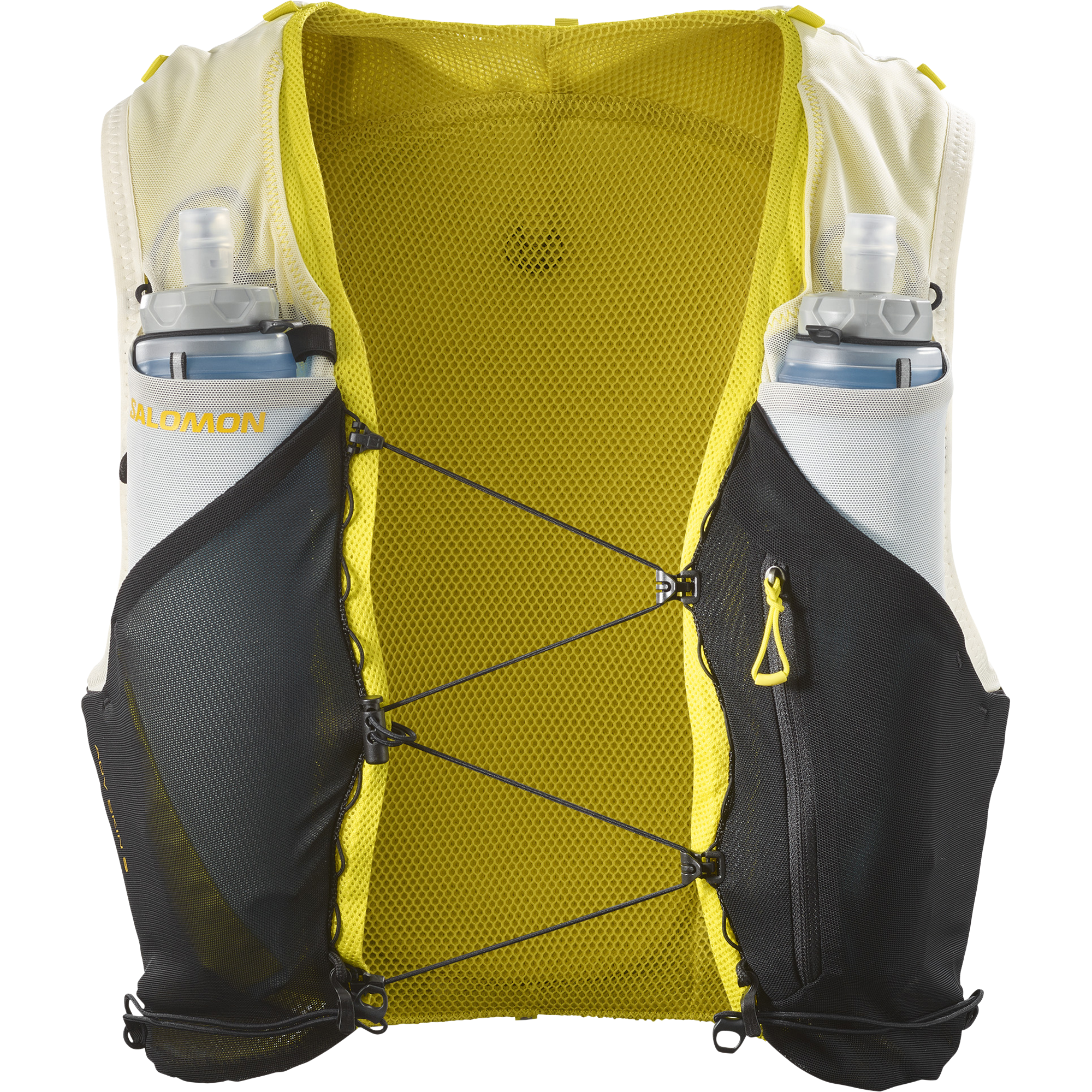 ADV Skin 5 Running Vest for Men & Women - Lightweight Hydration Pack with Pockets - Vanilla Ice/Black/Sulphur Spring - Perfect for Trail Running, Hiking & Outdoor Adventures
