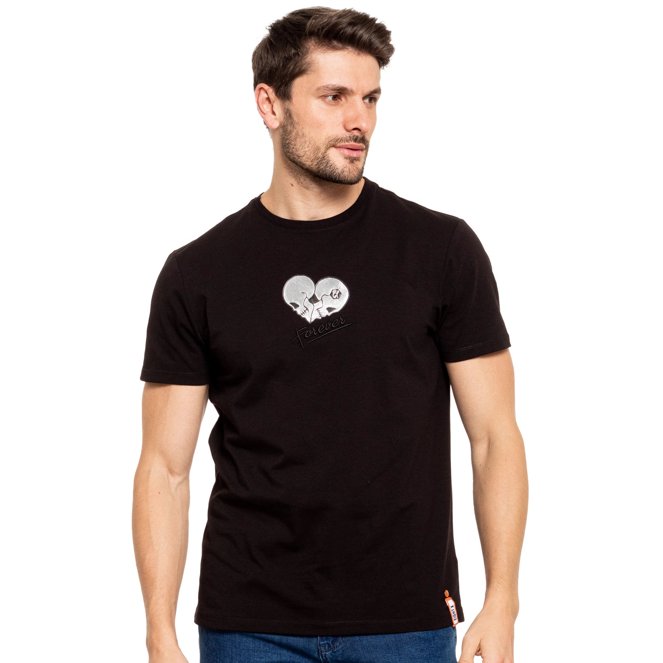 Eight X Immortal Graphic T-Shirt - Black Textured Cotton Tee for Men | Trendy Streetwear & Casual Outfit Essential