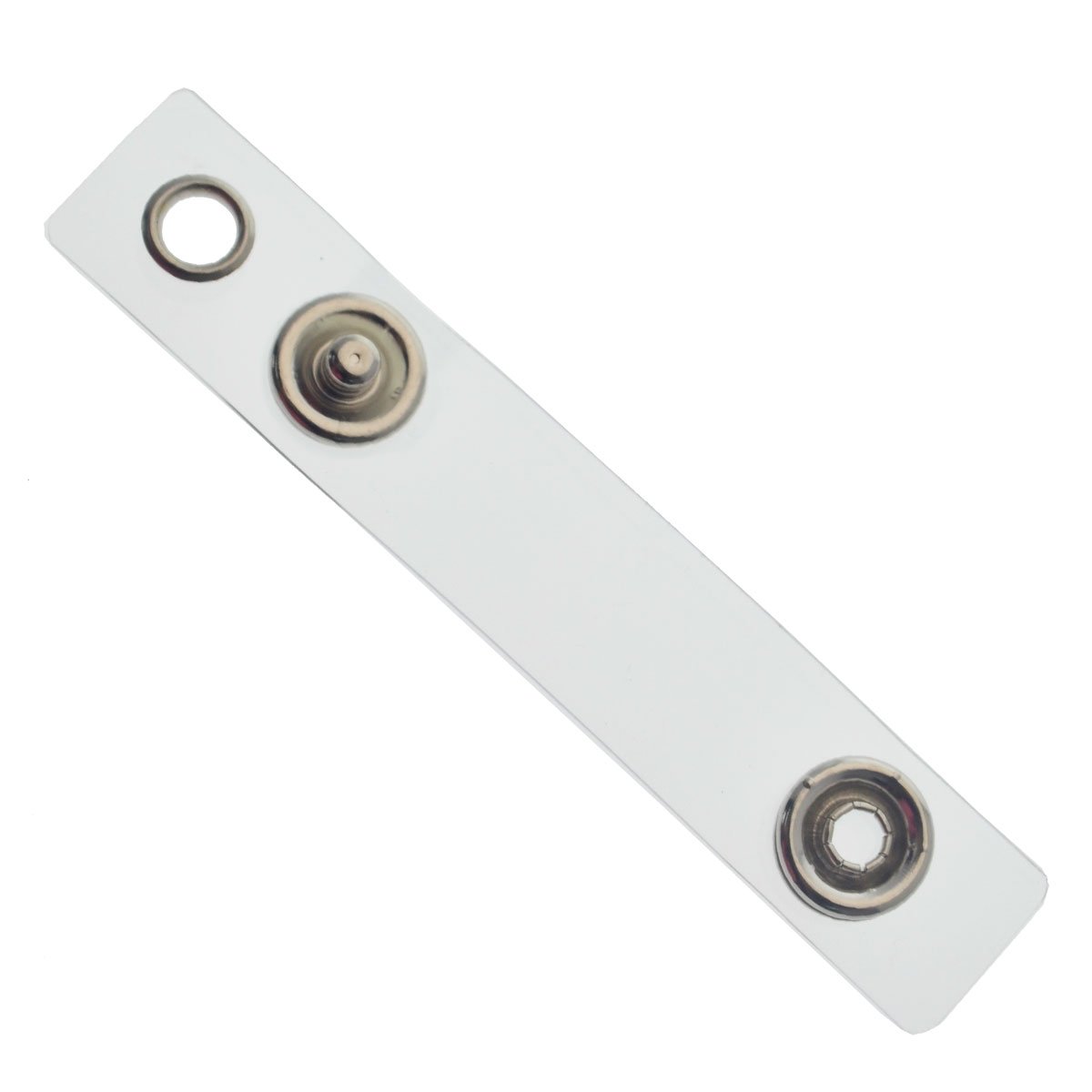 Clear Vinyl ID Badge Holder Straps (10 Pack) - Secure Snap for Lanyards & Keys | Office & Event Use