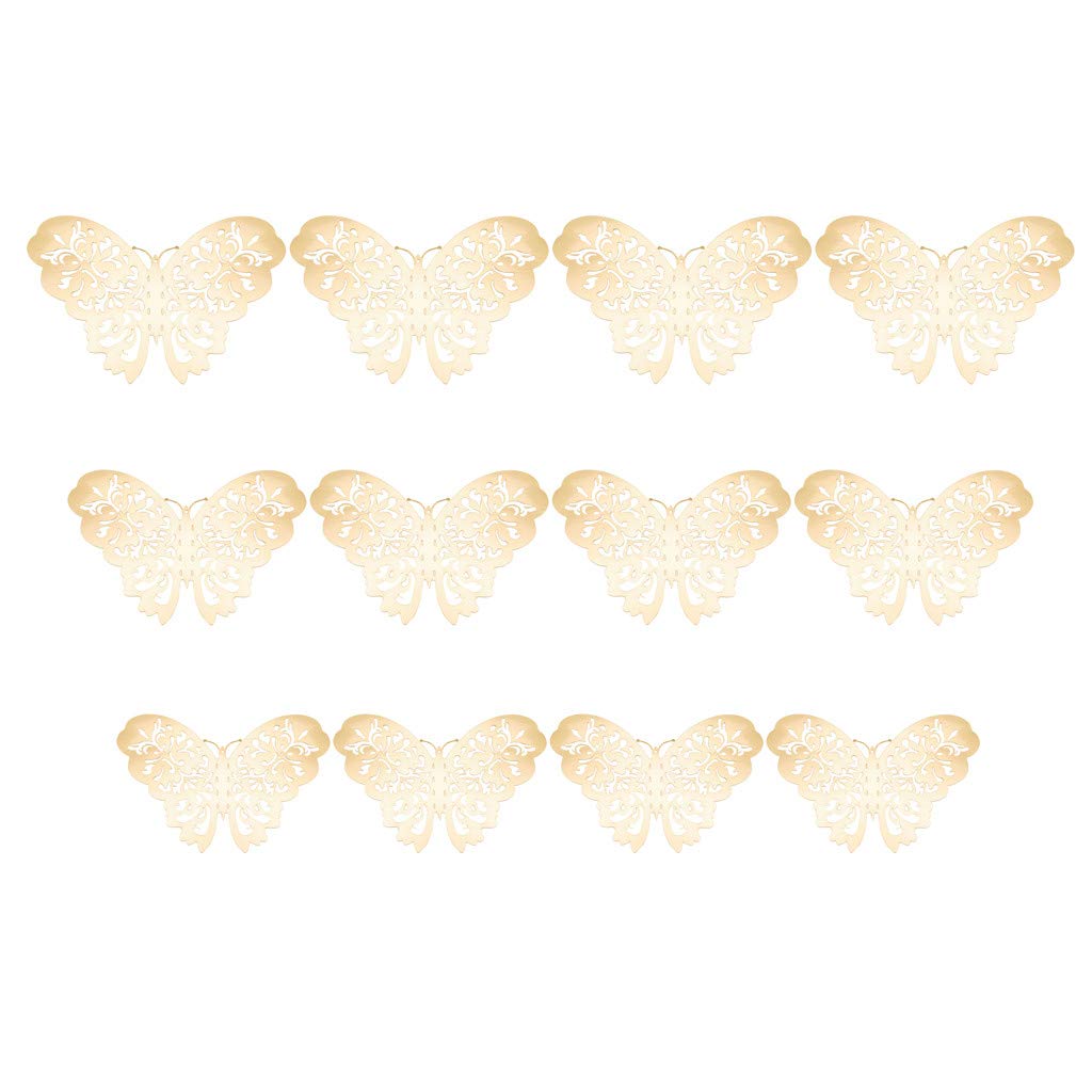 12Pcs 3D Butterfly Wall Stickers - PVC Hollow Decals for DIY Home Decor, Kids Bedroom, Party & Wedding Decoration | Easy Peel & Stick Wall Art for Nursery, Living Room & Event Decorating