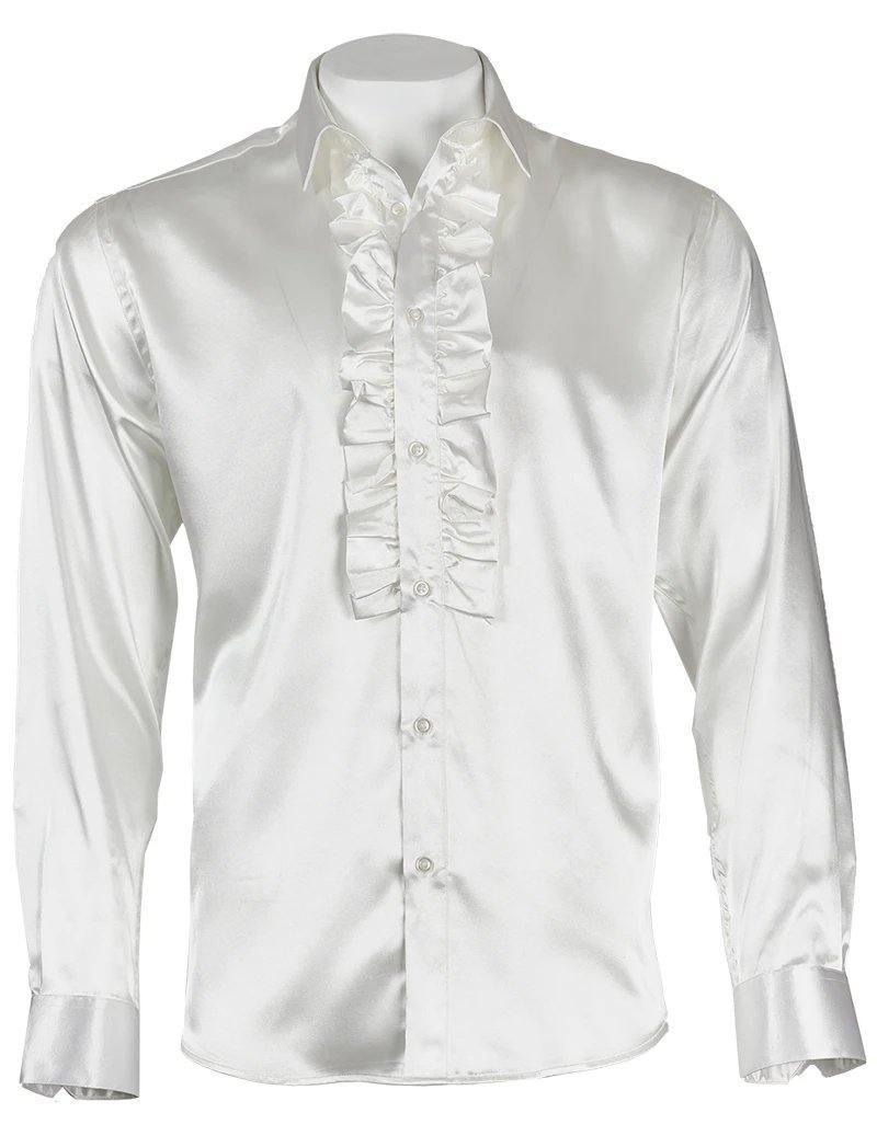 Stylish Men's White Ruffle Shirt - Trendy Casual & Party Wear for Weddings, Dates & Special Occasions