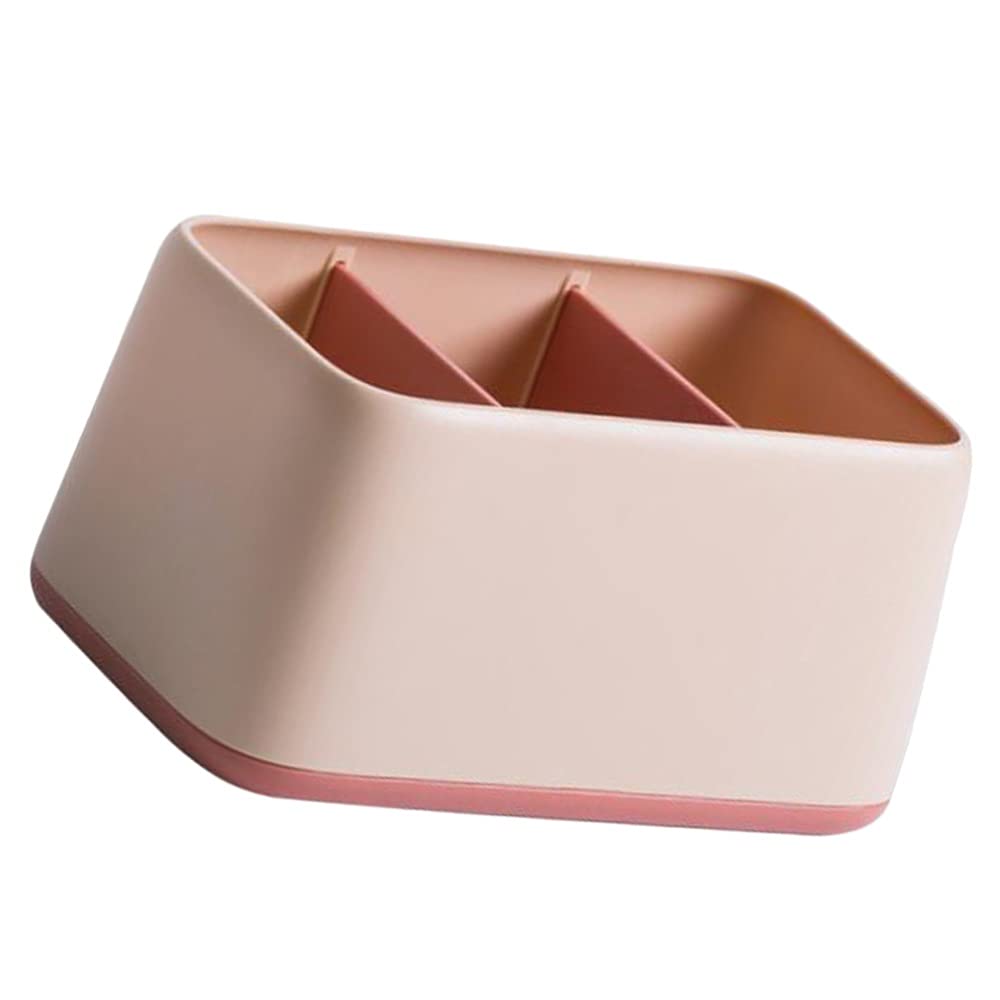 XJJZS Desktop Storage Box with Multi Grids - Home Office Organizer for Stationery, Makeup, Crafts & Small Items (Light Pink) - Perfect for Desk, Vanity & Closet Organization