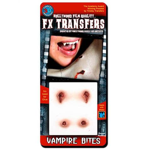3D FX Vampire Bite Transfers - Small Size for Halloween Makeup & Special Effects | Perfect for Cosplay, Horror Costumes, and Theatrical Productions