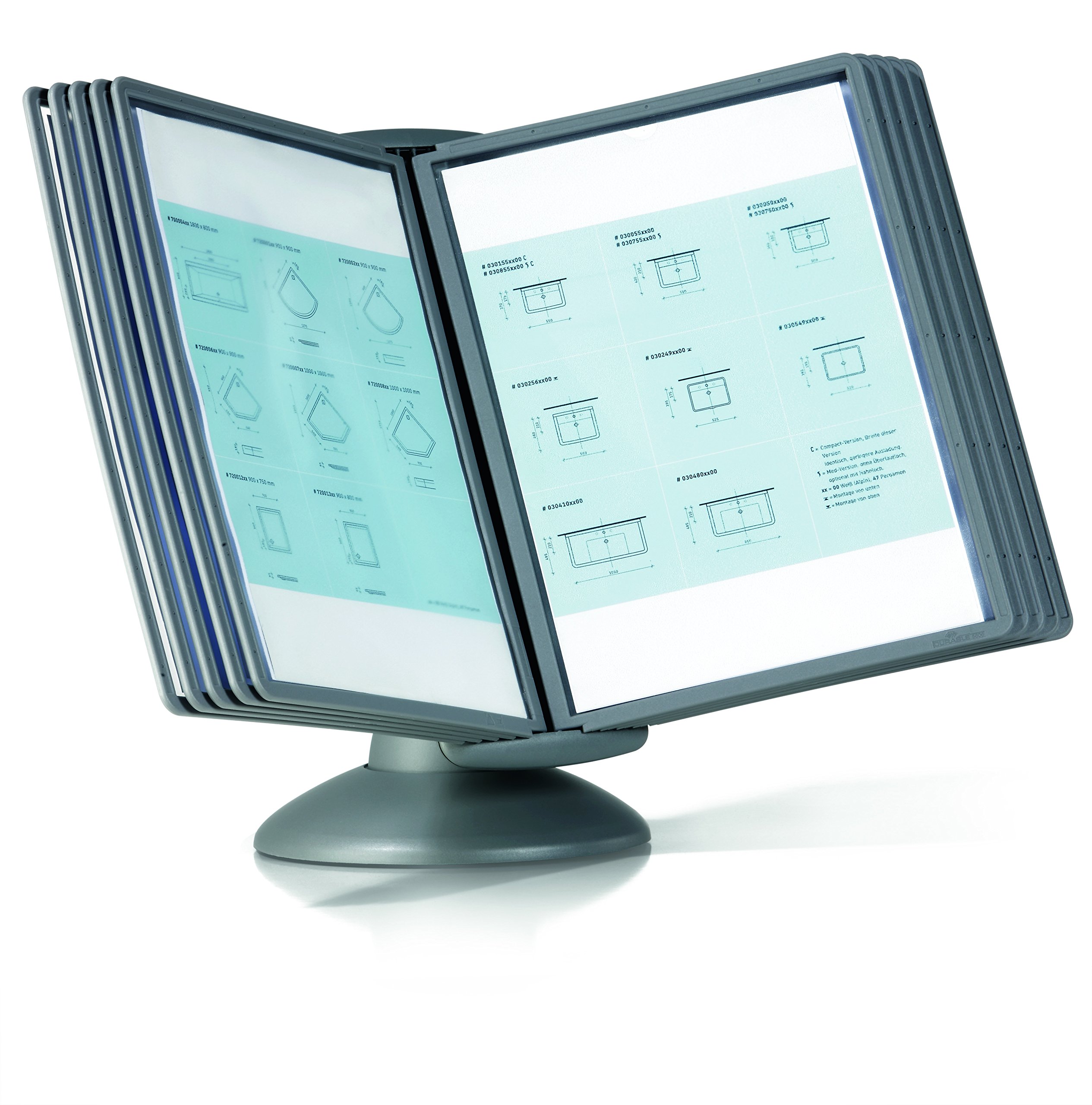 Durable Sherpa Motion Desk Reference System - 10 Panels with Gray Borders | Perfect for Office Organization & Document Management