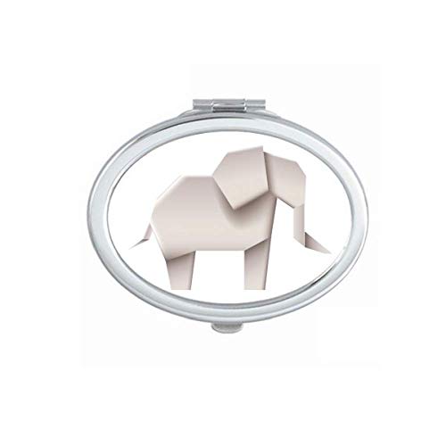 DIYthinker Origami Geometric Abstract Elephant Pattern Portable Folding Mirror - Double-Sided Handheld Makeup Mirror for Travel, Home Vanity & Gift Giving