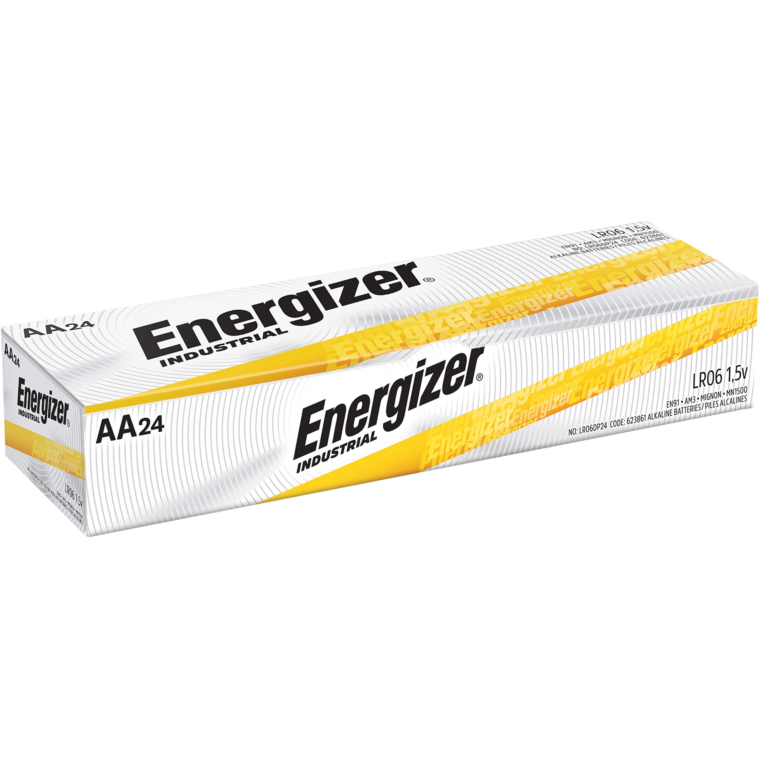 Energizer EVEEN91CT Industrial Alkaline AA Batteries (144-Pack) - Long-Lasting Power for Flashlights, Toys, and Electronic Devices