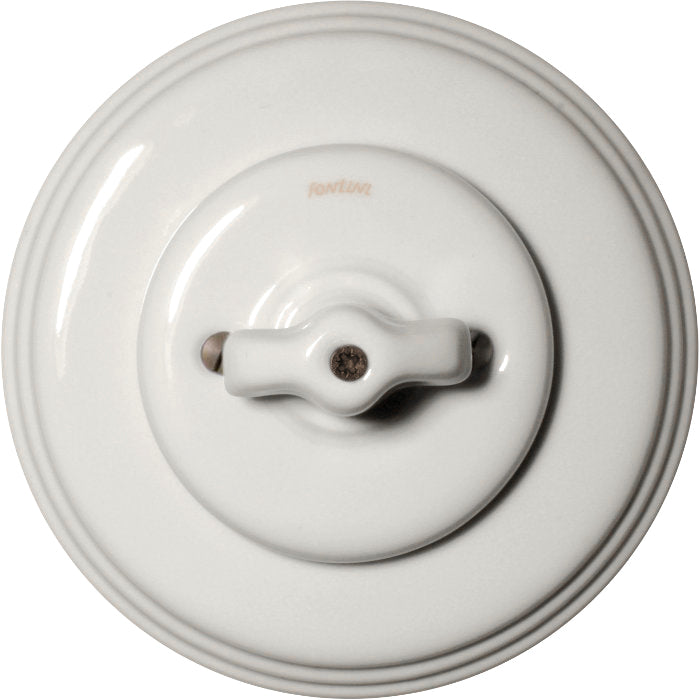 White Porcelain Rotary Dimmer Switch - Perfect for Bedroom, Living Room, and Kitchen Lighting Control