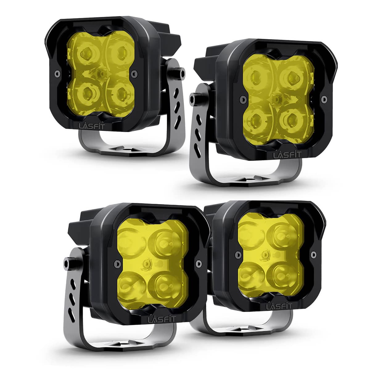 LASFIT 3 Inch Yellow LED Fog Lights & LED Pods Spot Beam Ditch Lights - Waterproof Off-Road Lighting for Trucks, Jeeps, ATVs (Perfect for Night Driving, Foggy Conditions & Off-Road Adventures)