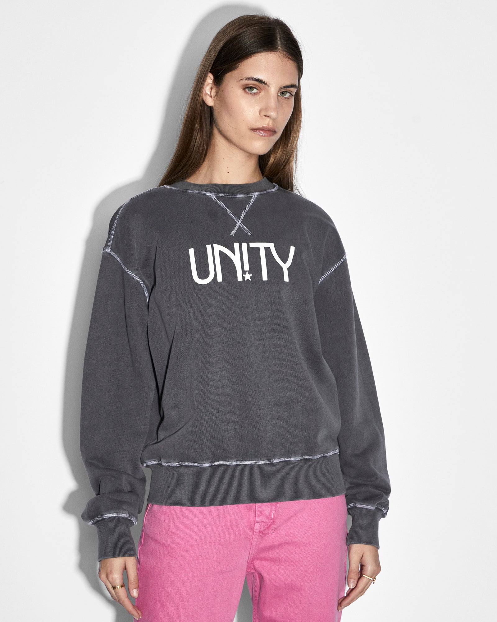 UNITY STAR OH G CREW CHARCOAL - Premium Cotton T-Shirt for Men | Comfortable Casual Wear for Everyday & Street Style Outfits