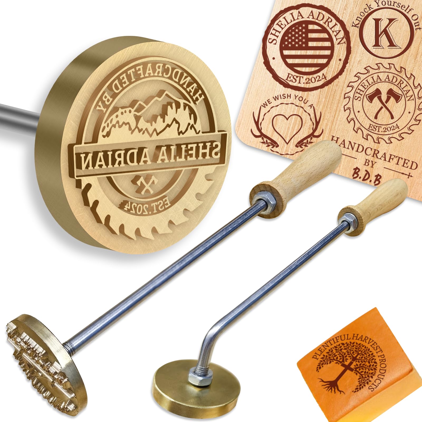 Custom Wood Branding Iron with Personalized Logo - 1-3 Inch Metal Branding Tool for Wood Burning, Leather & Meat - Handcrafted Wedding & Gift Design - Flame Heated for DIY Crafts, BBQ Marking & Personalized Woodworking Projects