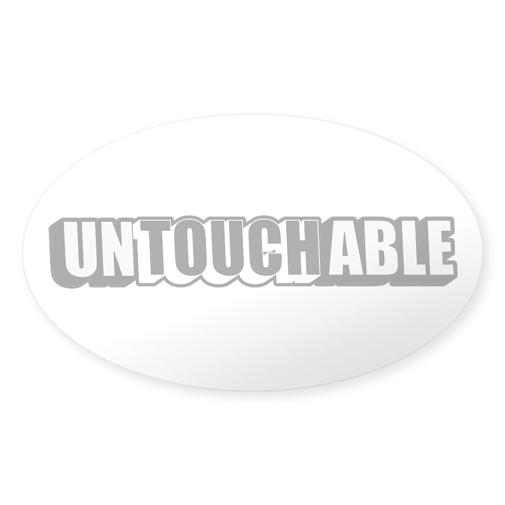 Untouchable Oval Car Bumper Sticker - Durable Decal for Vehicles