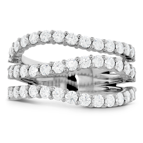 Hearts On Fire Atlantico Triple Wave Diamond Ring - Elegant 18K White Gold Wedding Band for Women, Perfect for Engagement, Anniversary & Special Occasions