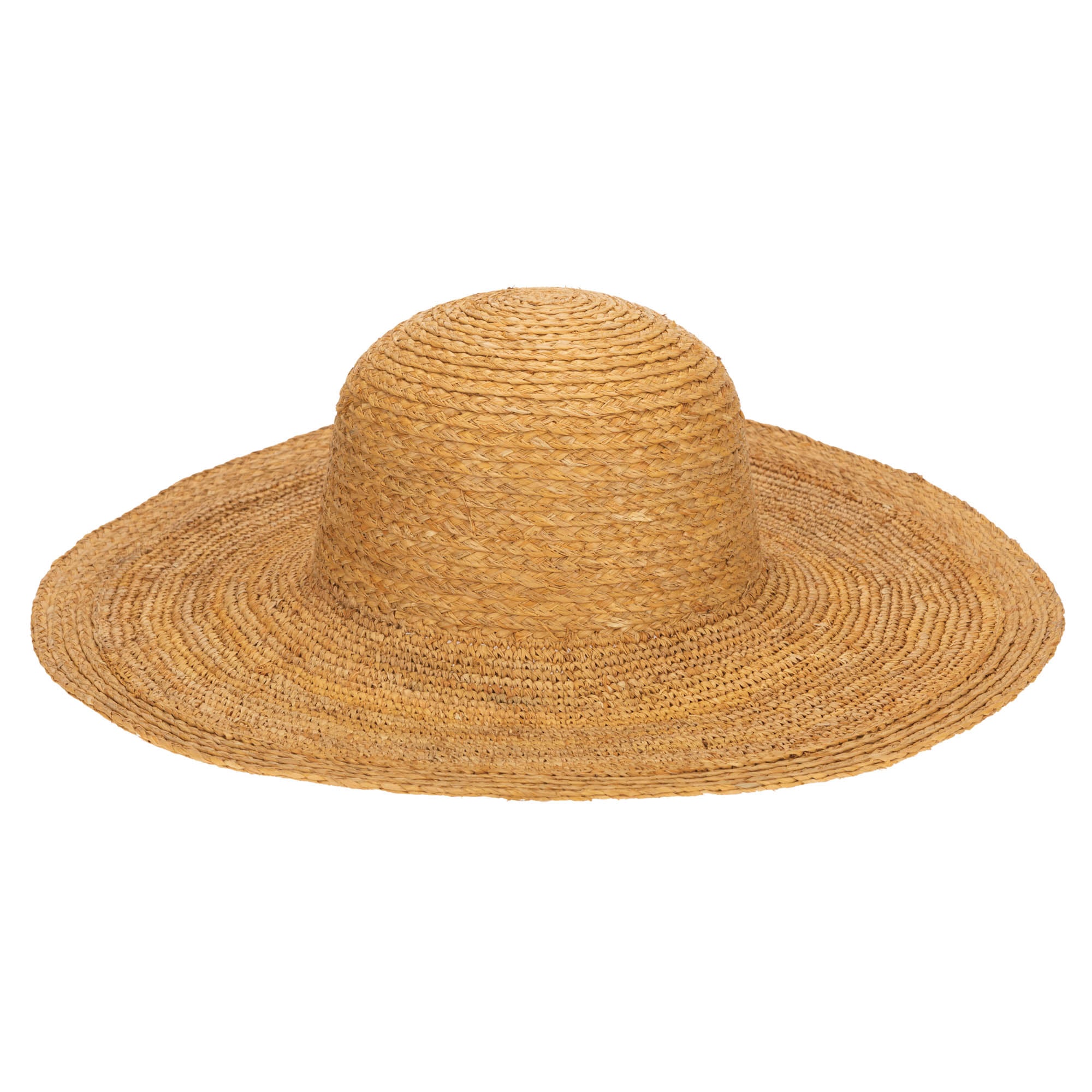 Stylish Raffia Braid Round Crown Sun Hat for Women - UV Protection Wide Brim Beach Hat for Summer, Vacations & Outdoor Activities
