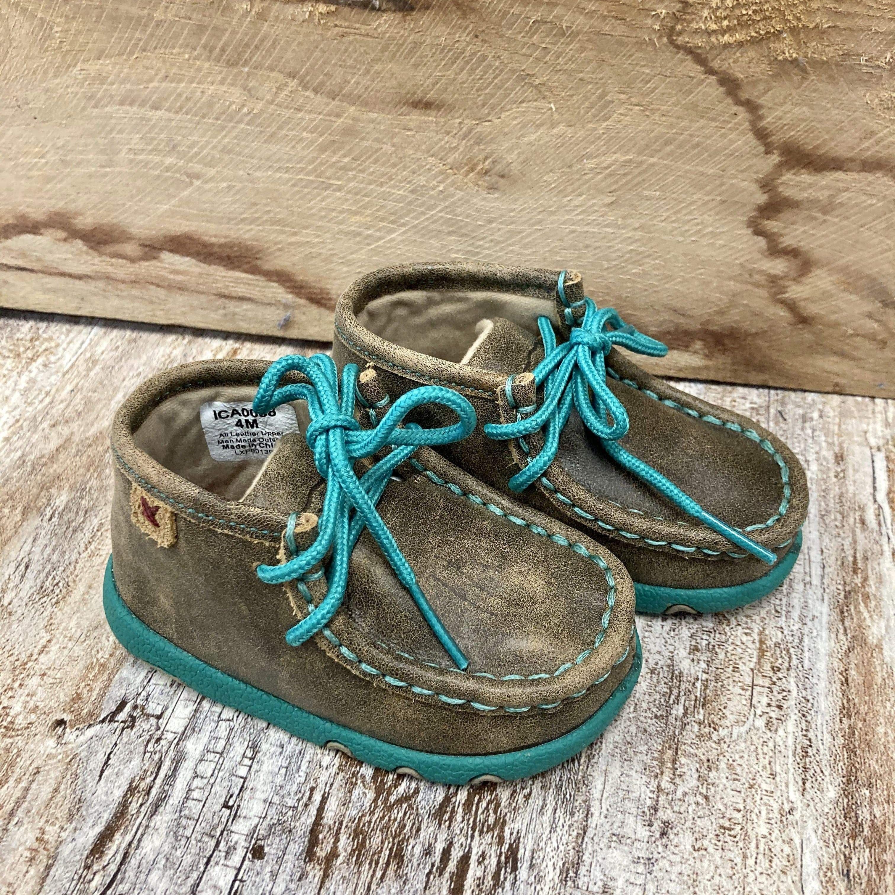 Twisted X Infant Bomber Turquoise Shoes - Comfortable & Stylish Baby Booties for Boys & Girls - Perfect for Outdoor Play, Walks & Special Occasions