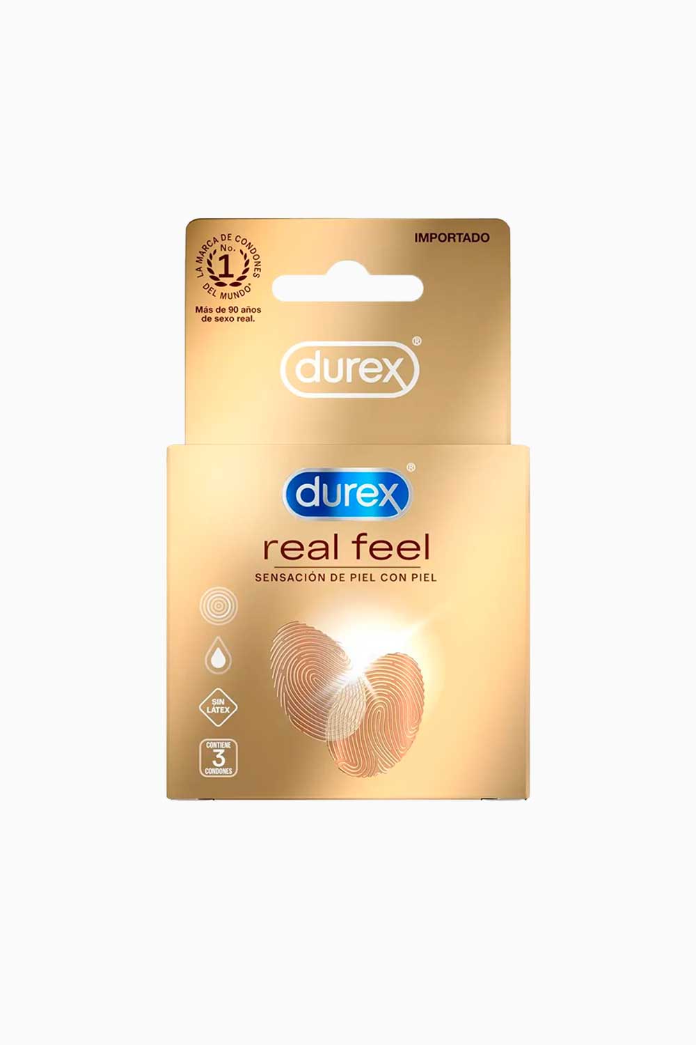 Durex Real Feel Non-Latex Condoms - Ultra Thin for Maximum Sensitivity & Natural Feeling - Pack of 3 | Perfect for Enhanced Intimacy & Safe Sex